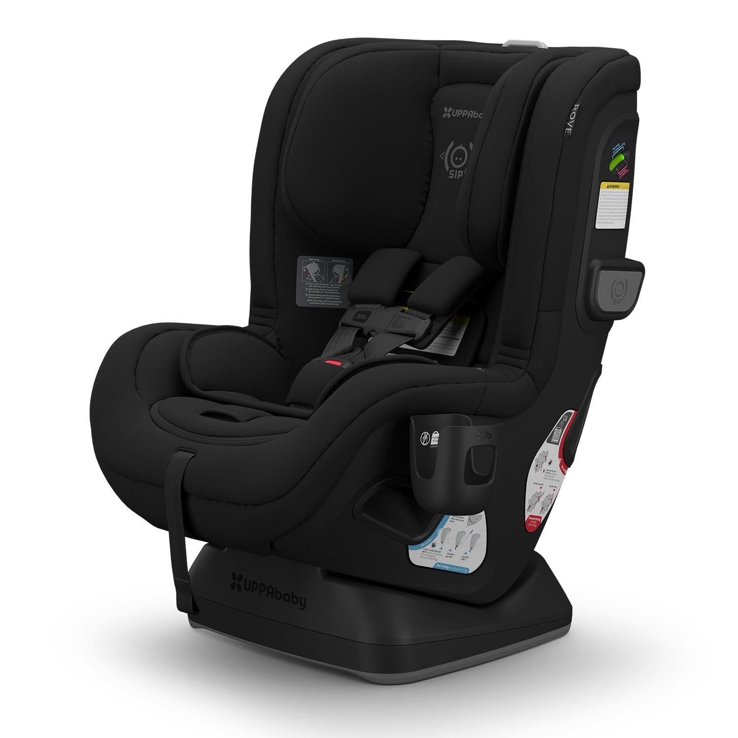 UPPAbaby Rove Convertible Car Seat – 2-in-1 Rear + Forward Facing – Quick + Secure 3-Step Install – Intuitive Safety Technology + Comfort Features – Cup Holder Included – Jake (Black Mélange)