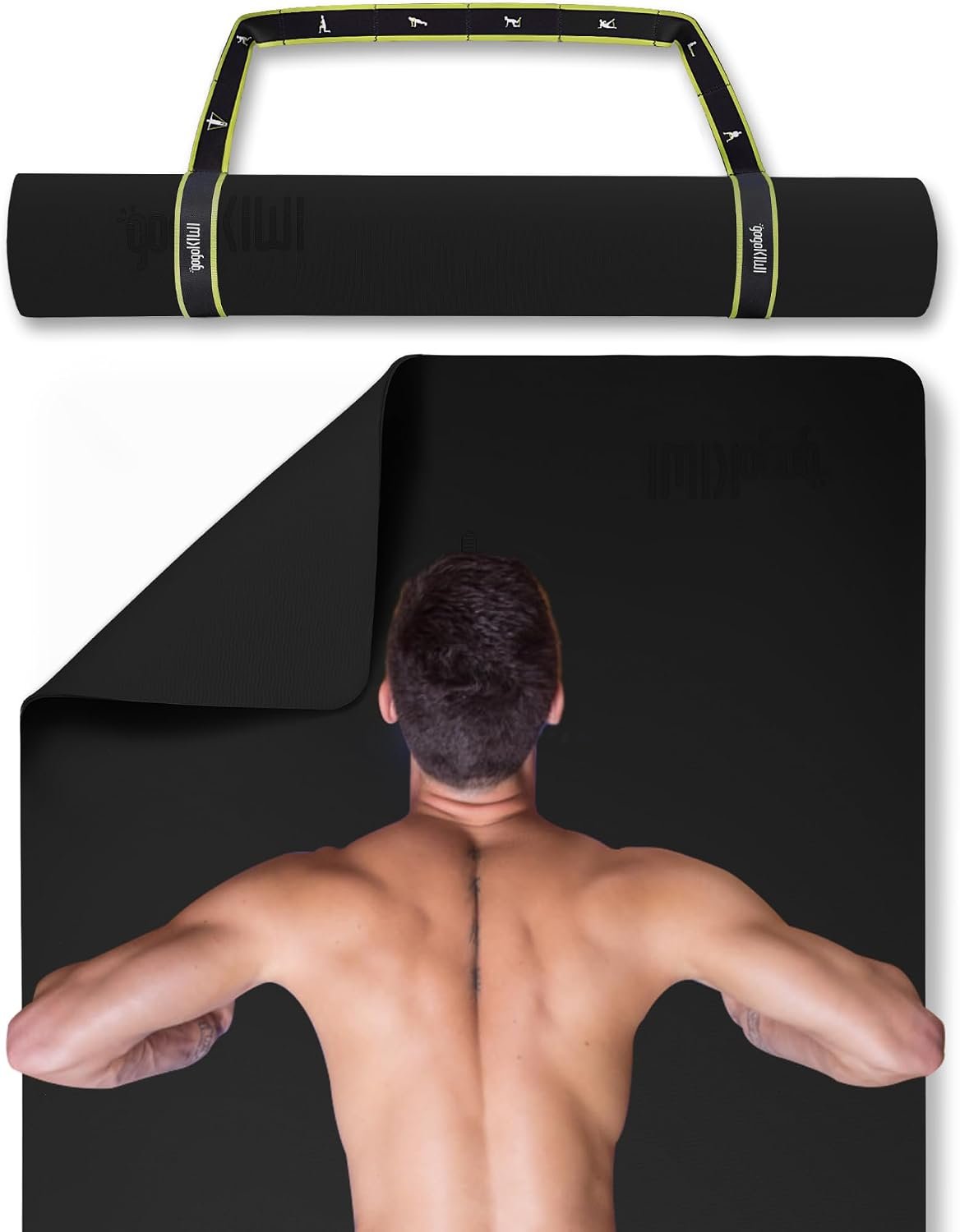 Gogokiwi Extra Wide Yoga Mat for Men Women (72″L x 36″W) Non Slip Fitness & Exercise Mat with Alignment Marks for Yoga, Pilates, Floor Workouts