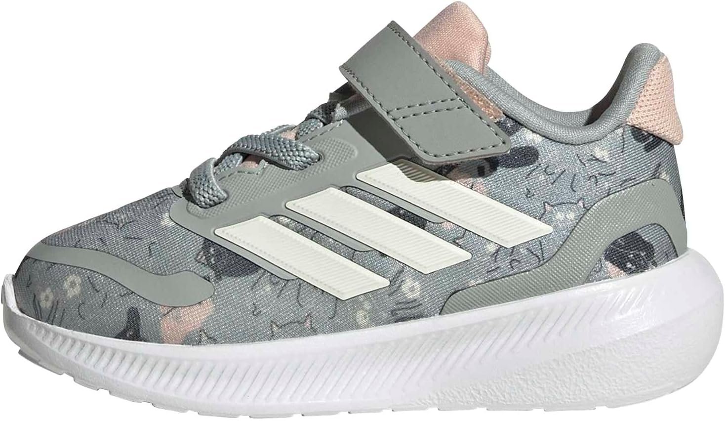 adidas Baby Marvel Run Falcon 5 Elastic Lace & Strap Shoe
