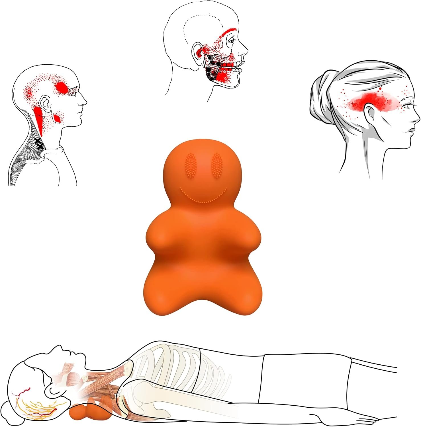 LittleMum Trigger Point Massager Dolly, Myofascial Release Occipital Neuralgia, Neck & Shoulder Pain, Tension Headache, TMJ