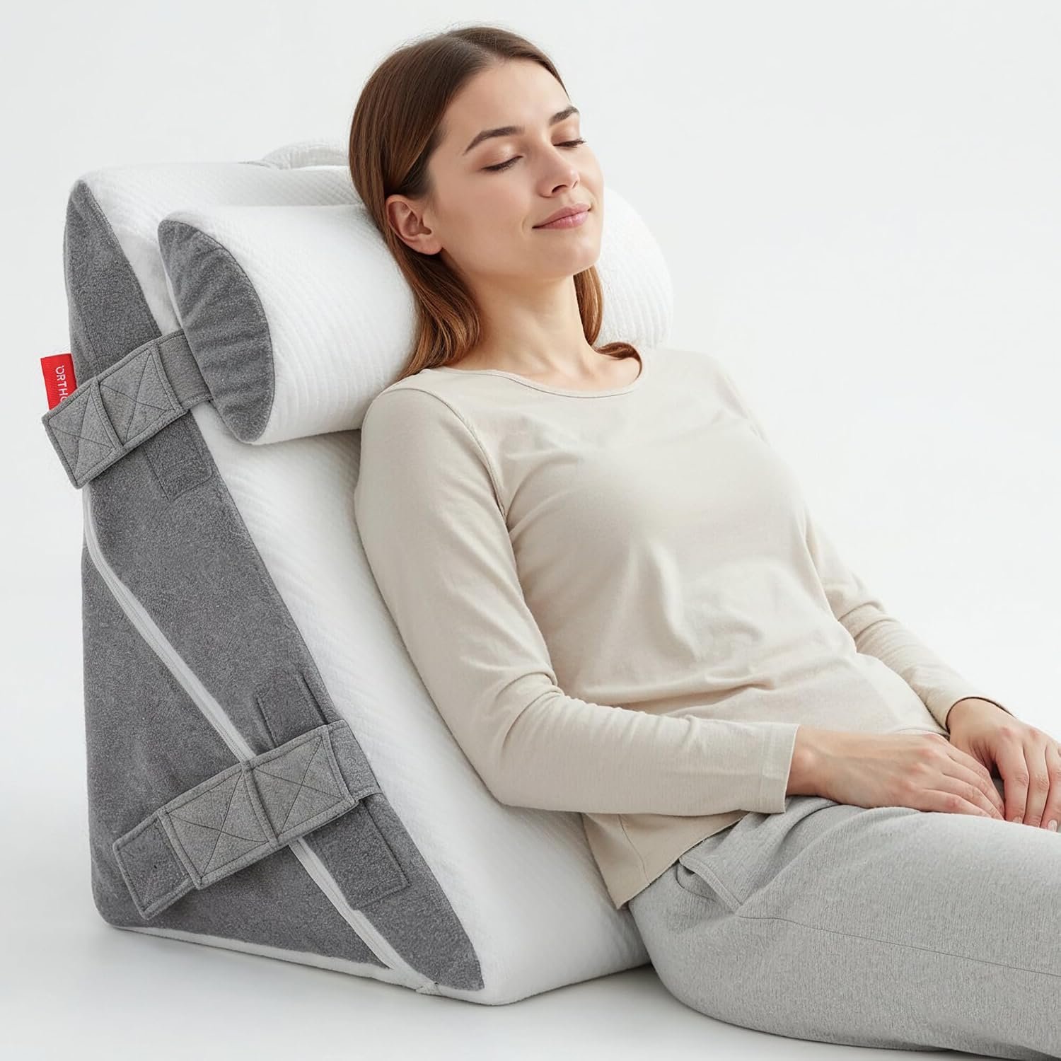 Orthodic 4 in 1 Wedge Pregnancy Pillow for Sleeping – Maternity Support Pillow Set with Belly Wedge, Back Cushion & Hip Alignment Pillow | Under-Belly Support for Side-Sleeping Comfort