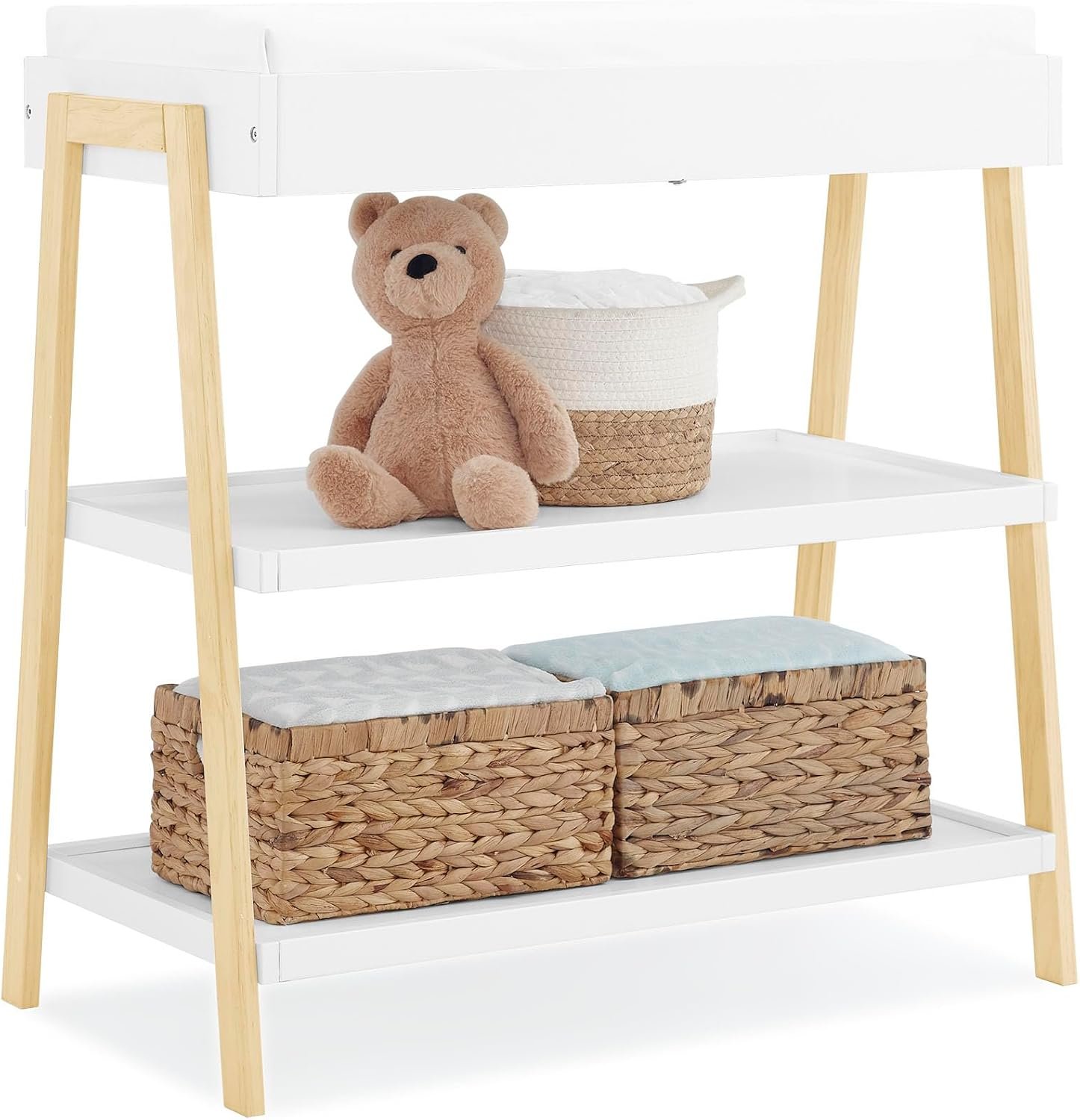 Delta Children Scout Changing Table – Greenguard Gold Certified, Bianca White/Natural