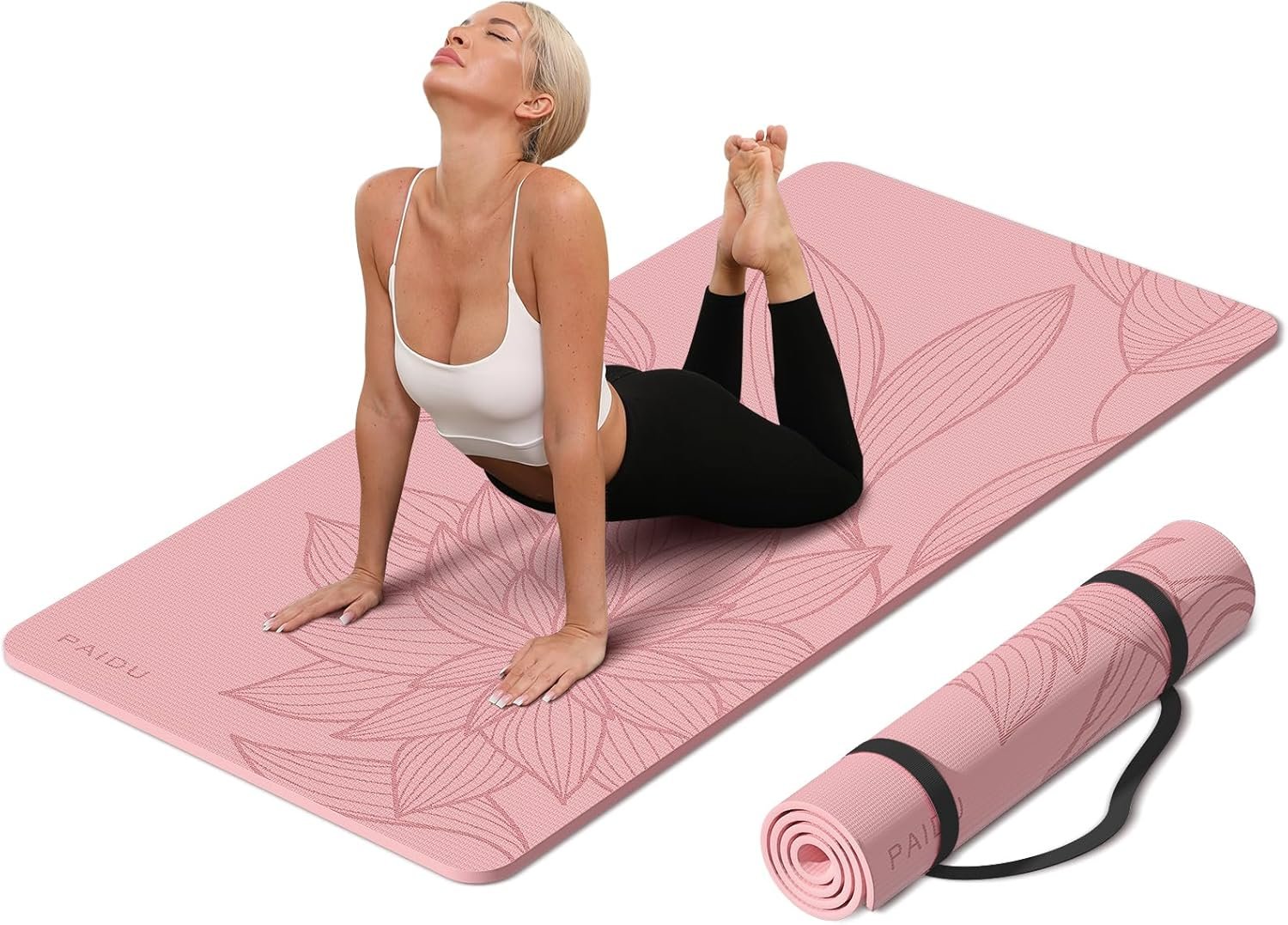 PAIDU Large Yoga Mat-72’x36’x0.4’ Extra Width ＆ Thick,Comfortable,Non-Slip Exercise Mat-Works Great on All Floor for Stretching,Yoga Studio,Gym or Home Workouts