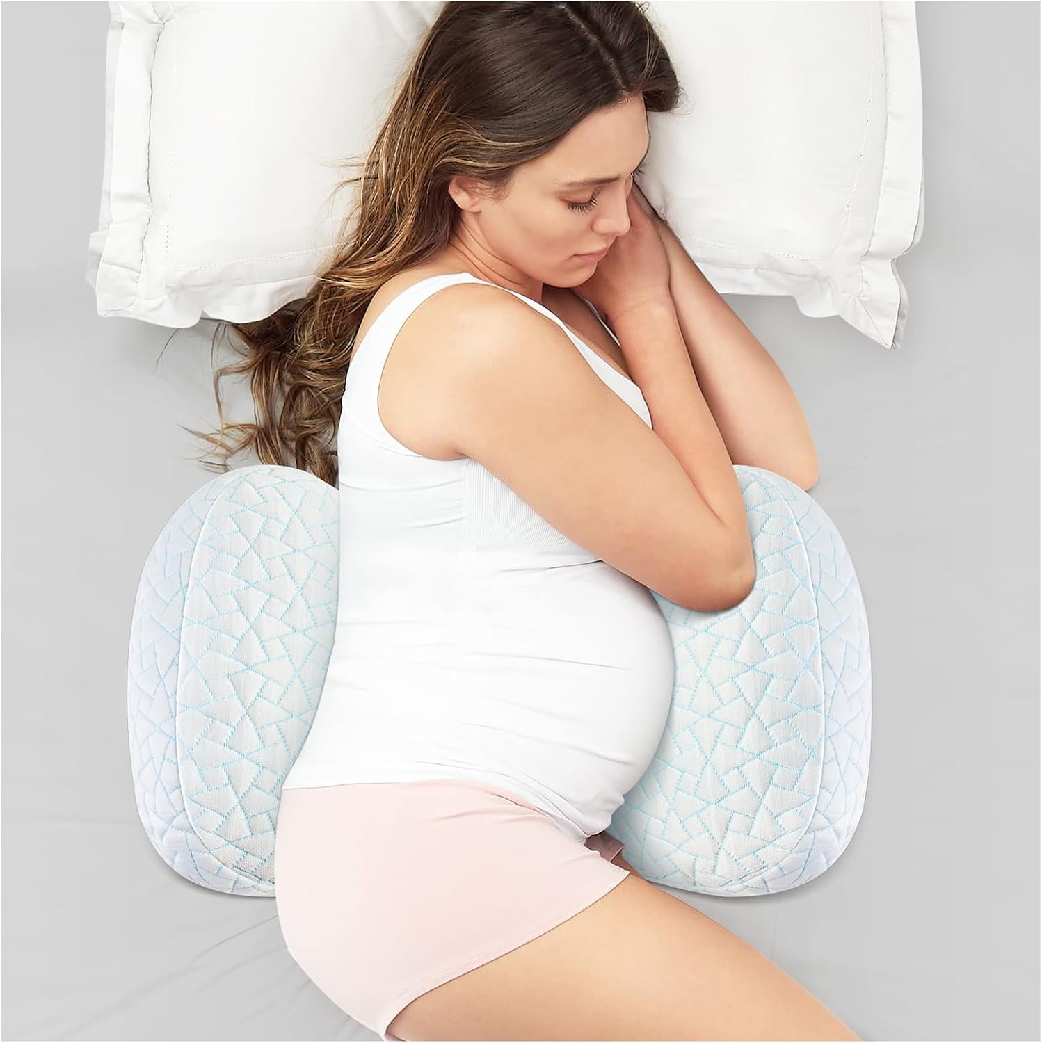 Pregnancy Pillow for Sleeping, Portable Adjustable Maternity Wedge Pillows for Side Sleepers, Belly, Back & Hip Support with Cooling Removable Cover, Ideal Travel Pillow for Pregnant Women