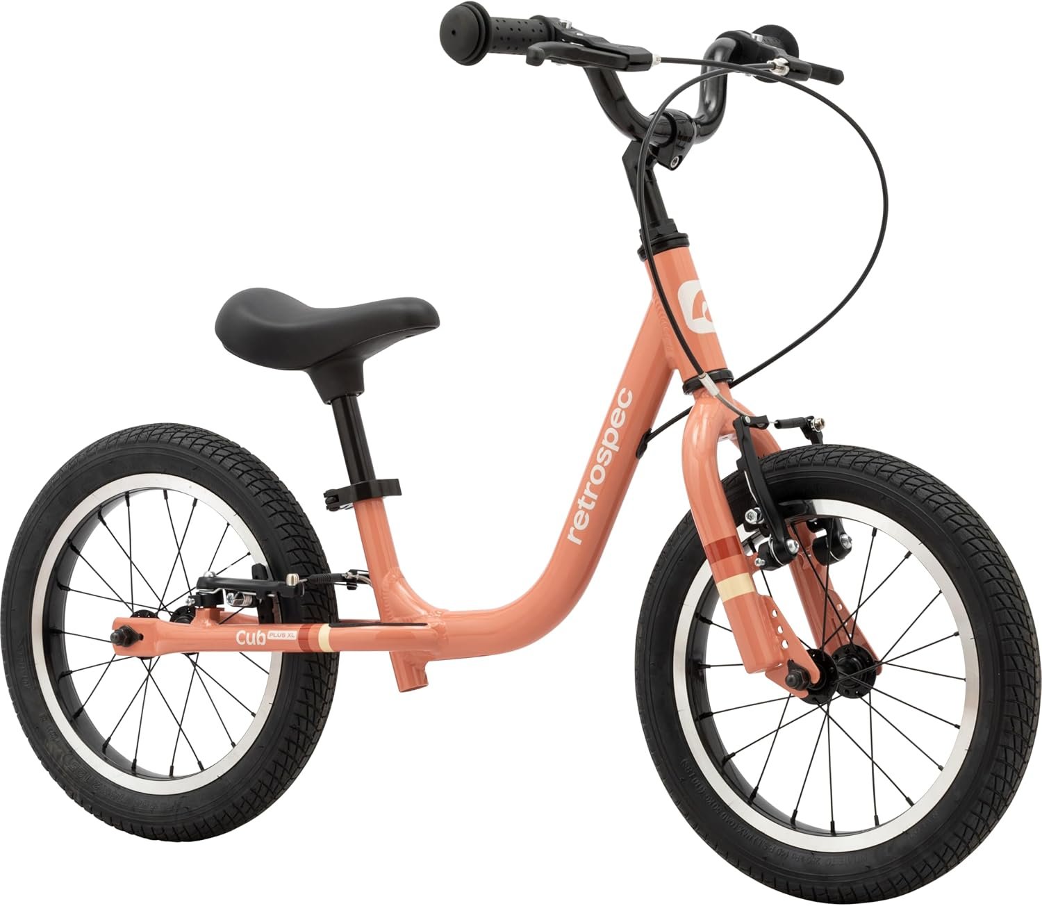 Retrospec Cub Plus XL Kids Balance Bike – 14in Outdoor Toddler Bike with Adjustable Height 15-21in – Lightweight Aluminum Frame & Hand Brakes for Ages 4-6 – Training with Air Tires