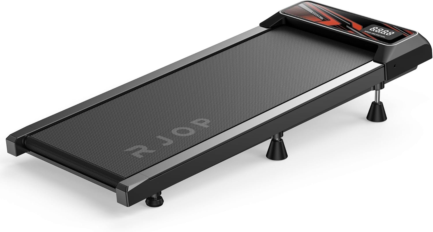 RJOP 2.5HP Walking Mat with Incline Pad, Under Desk Treadmill for Home Gym, Walking Running Pad with Remote, 3 in 1 Low Noise Small Mini Portable Treadmill with LED Screen, 270lbs Capacity