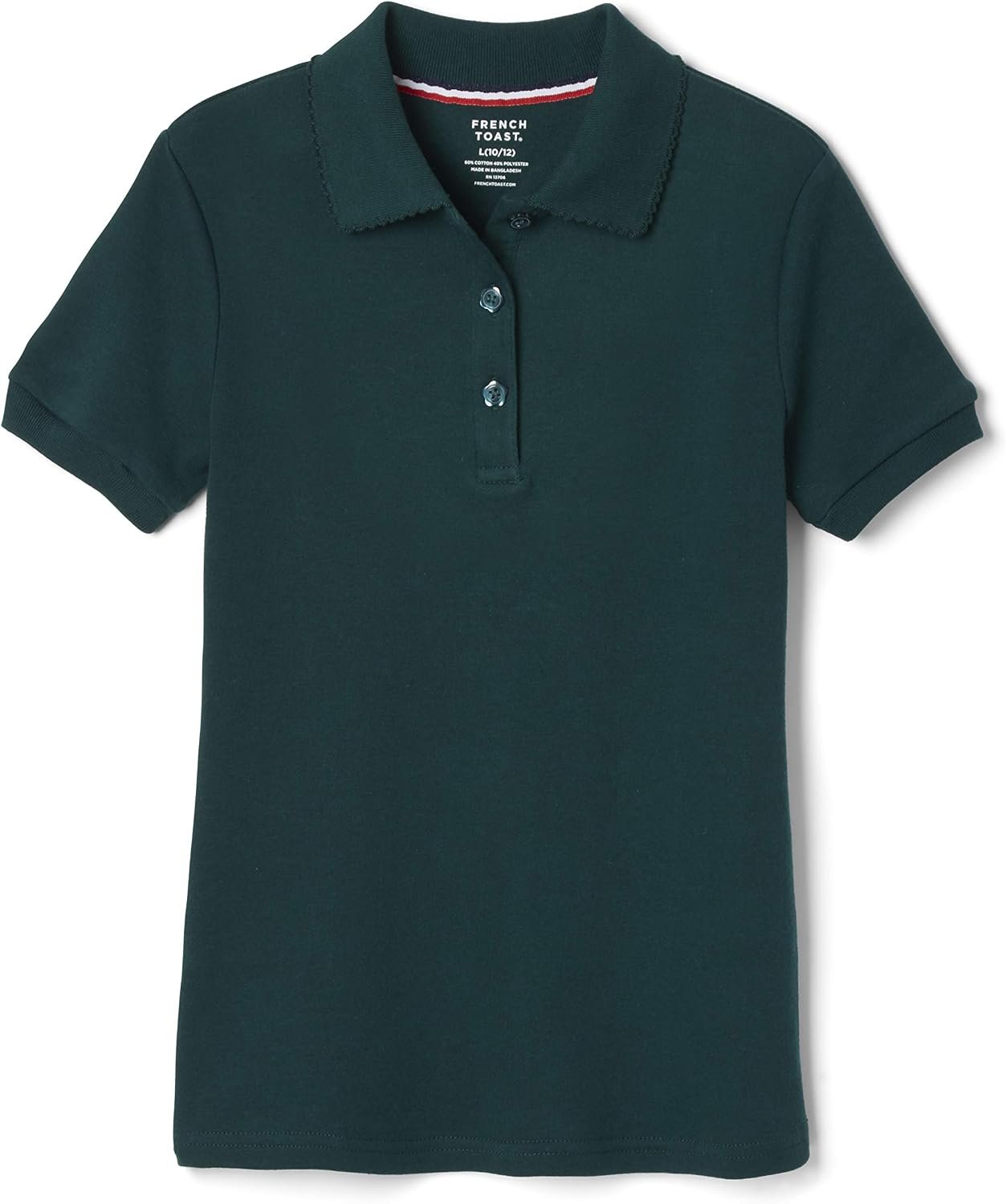 French Toast Girls’ Short Sleeve Picot Collar Polo School Uniform Shirt (Standard and Plus)