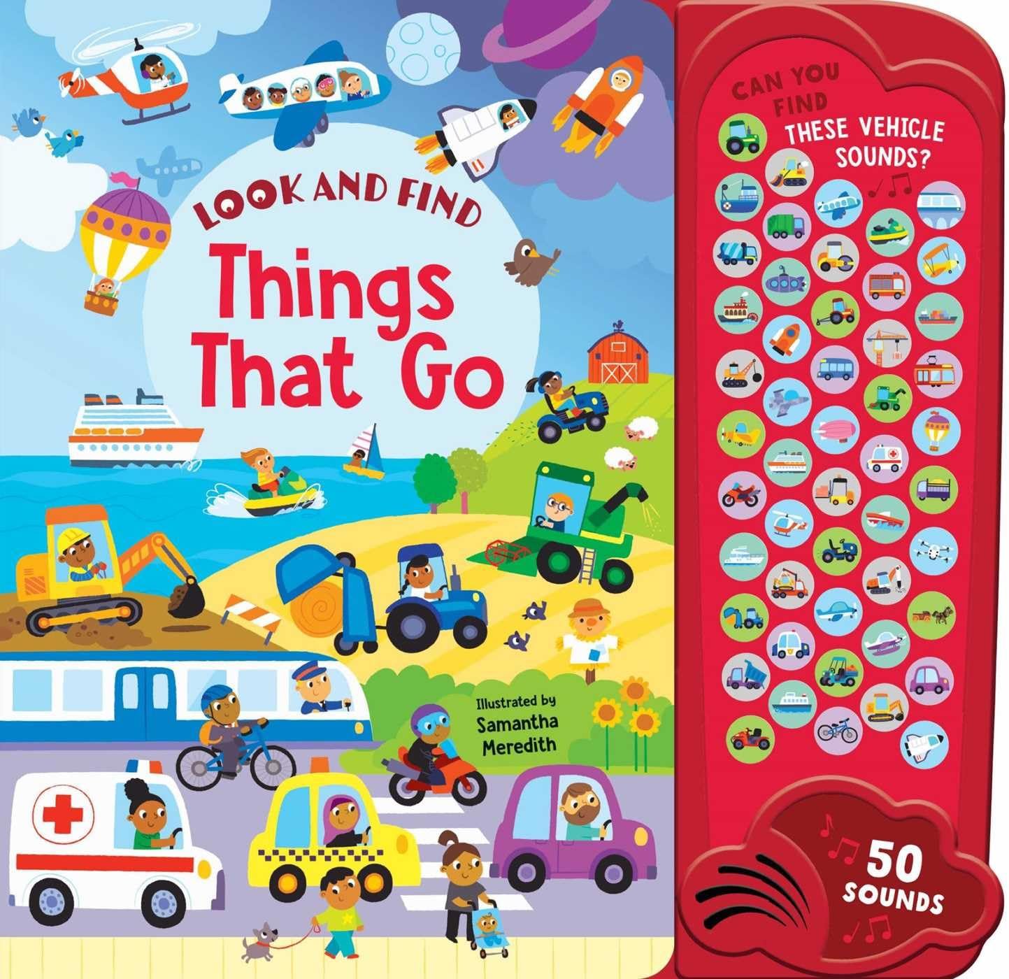 Things That Go: 50 Button Sound Book: Search & find book with 50 noises! (Look and Find Mega Sounds)