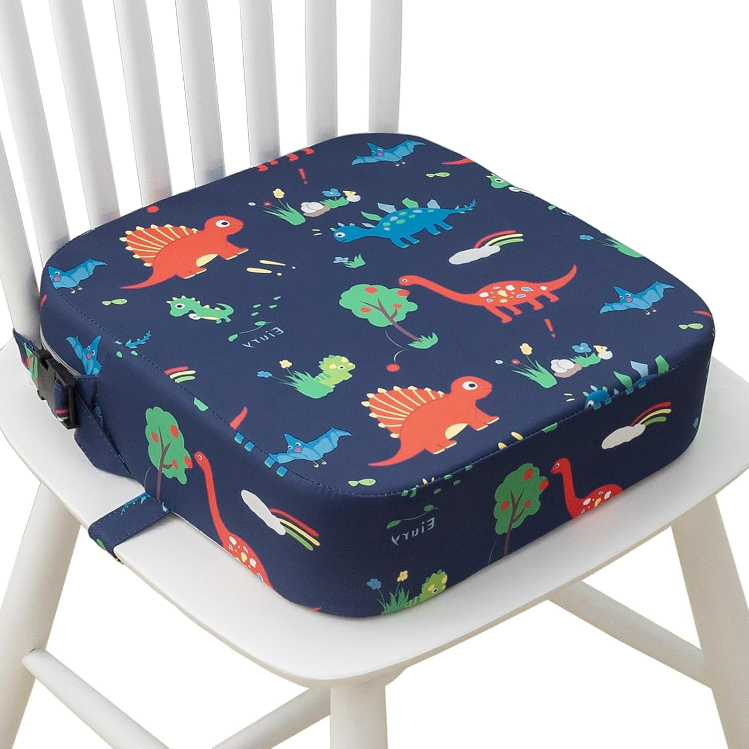 Eiury Toddler Booster Seat for Dining Table, Portable Kids Booster Seat with Safety Buckles Portable Increasing Booster Cushion with Non-Slip Bottom (Blue Dinosaur)