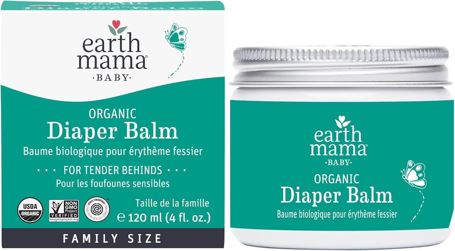 Earth Mama Organic Diaper Balm – 4 fl oz – Diaper Cream for Baby – Safe for Sensitive Skin – Baby Essentials