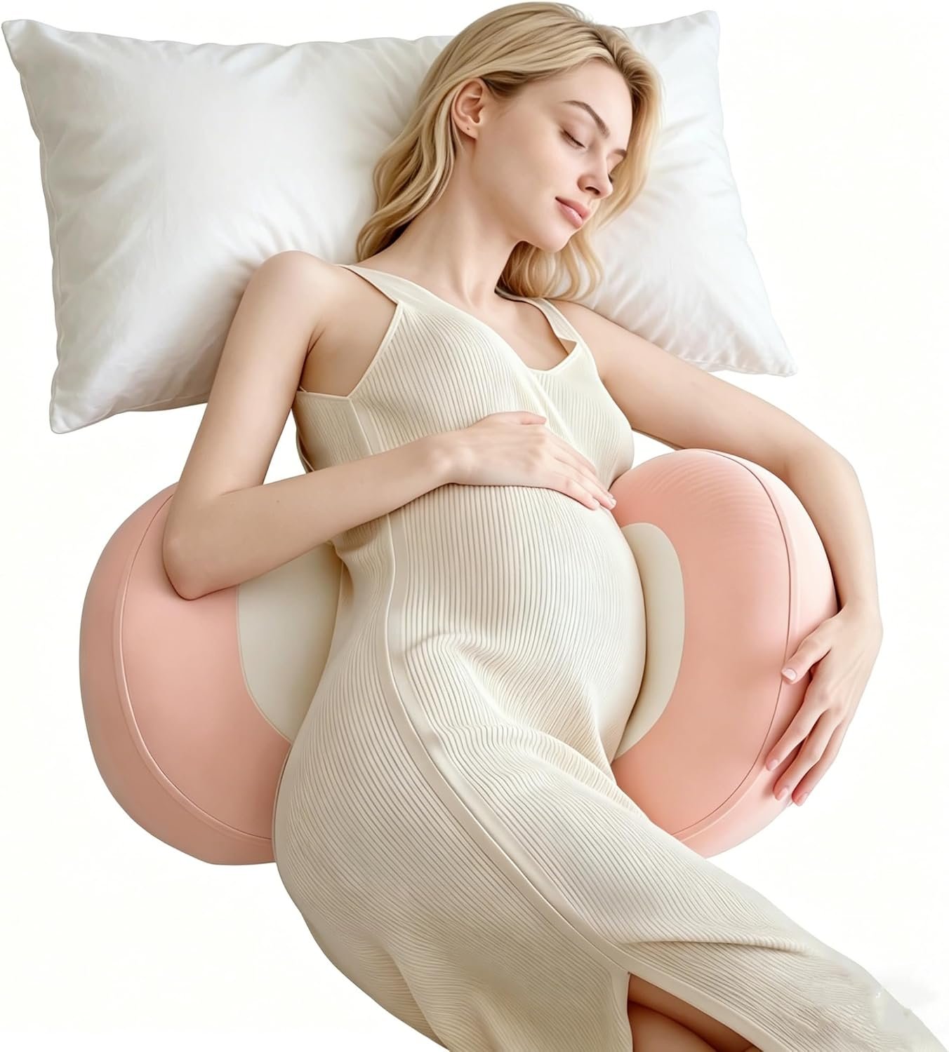 WYXunPlanet Pregnancy Wedge Pillow for Sleeping, Adjustable Maternity Side Sleeping Pillow for Pregnant Women, Ergonomic Back and Belly Support, Cooling&Skin-Friendly, Removable Washable Cover, Pink