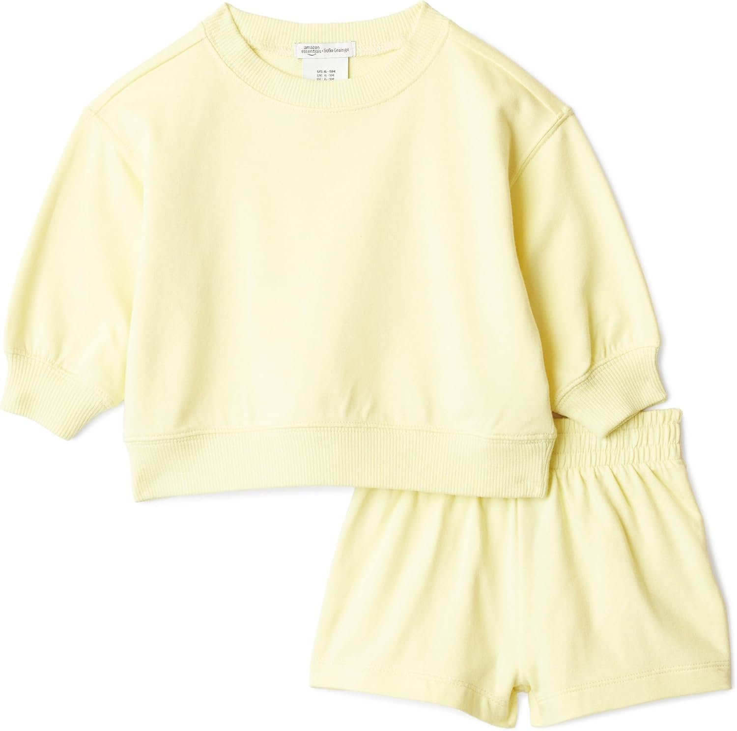 Amazon Essentials x Sofia Grainge Unisex Babies Toddlers and Kids’ Sweatshirt and Shorts French Terry Play Set