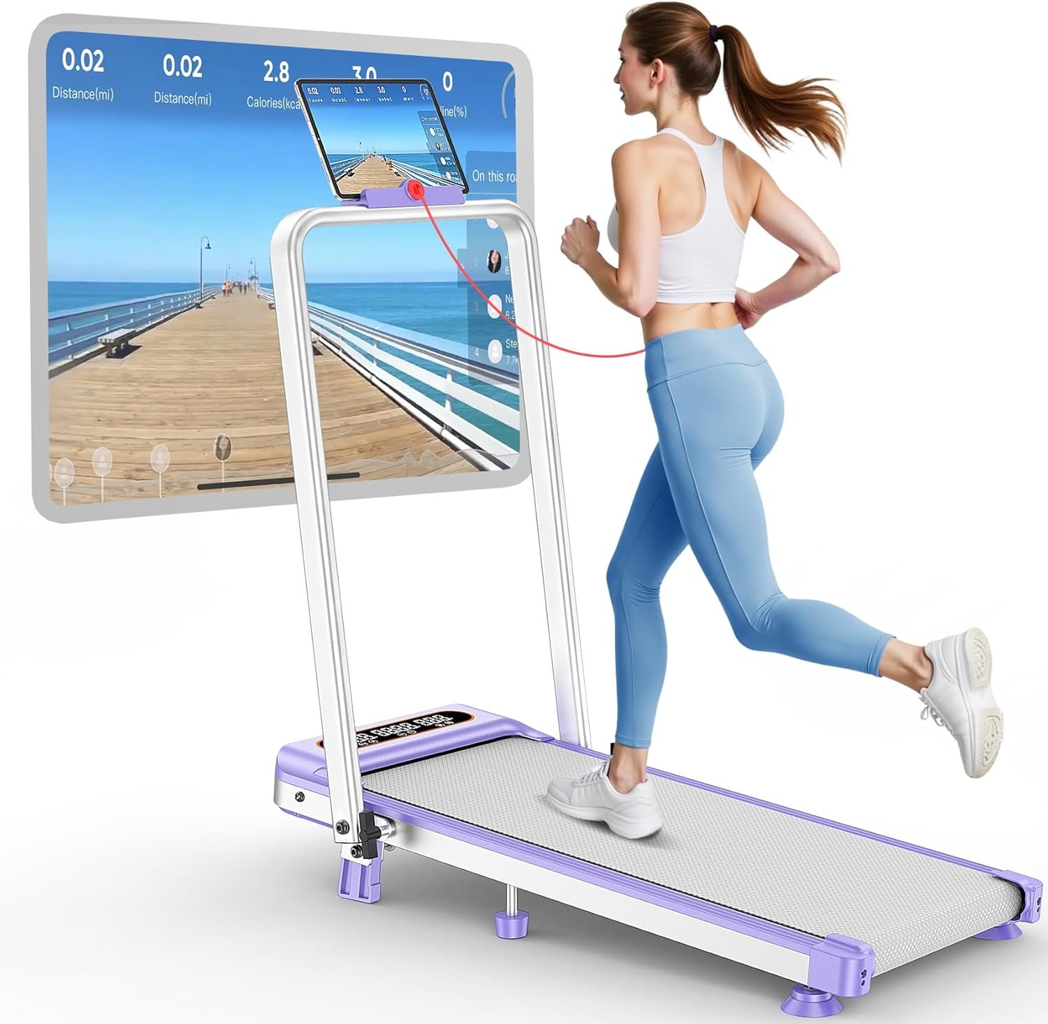 Walking Pad with 10% Incline & Handle Bar, Low Noise Walking Pad Treadmill for Home Small, Upgrade 3.5HP Treadmill with Incline, 4 in 1 Portable Compact Walking Pad with Incline/APP 350lbs