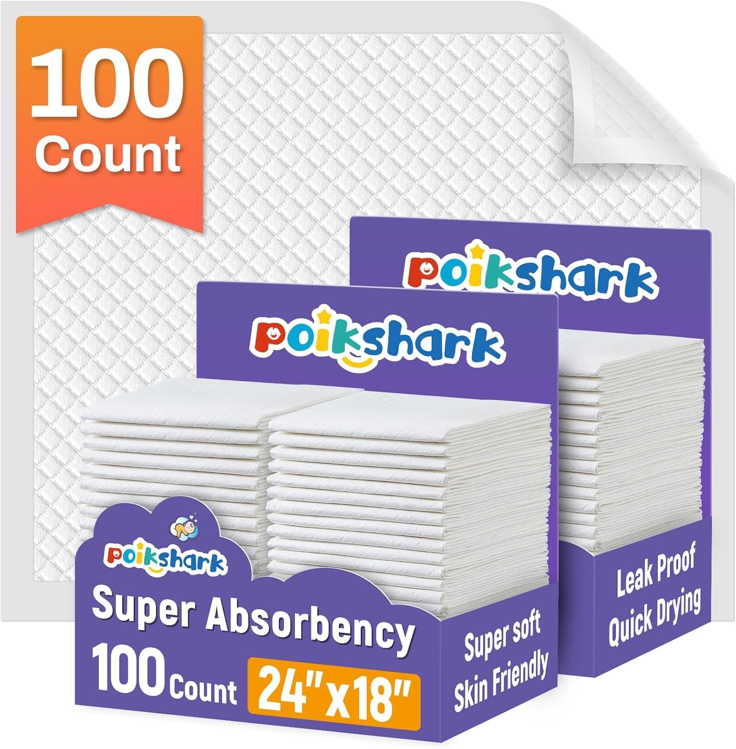 100 Pack Disposable Changing Pads for Baby, 18″ x 24″ Super Absorbency Disposable Underpads Large Bed Pads Absorbent Fluff Protective Table Pads Disposable Diaper Changing Pads, Leakproof