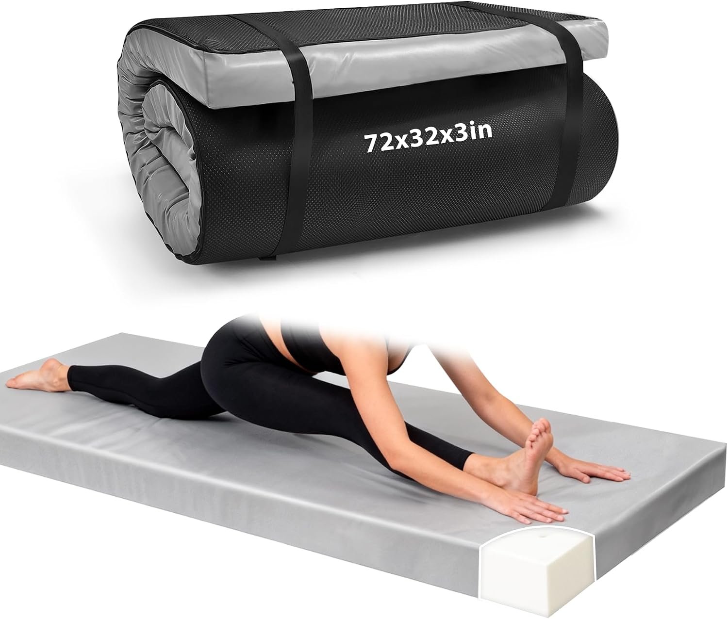 3 Inch Thick Yoga Mat 72 * 32 * 3 inch Extra Thick Exercise Mats Non-Slip Workout Mat for Pilates, Fitness, Gym, Stretching