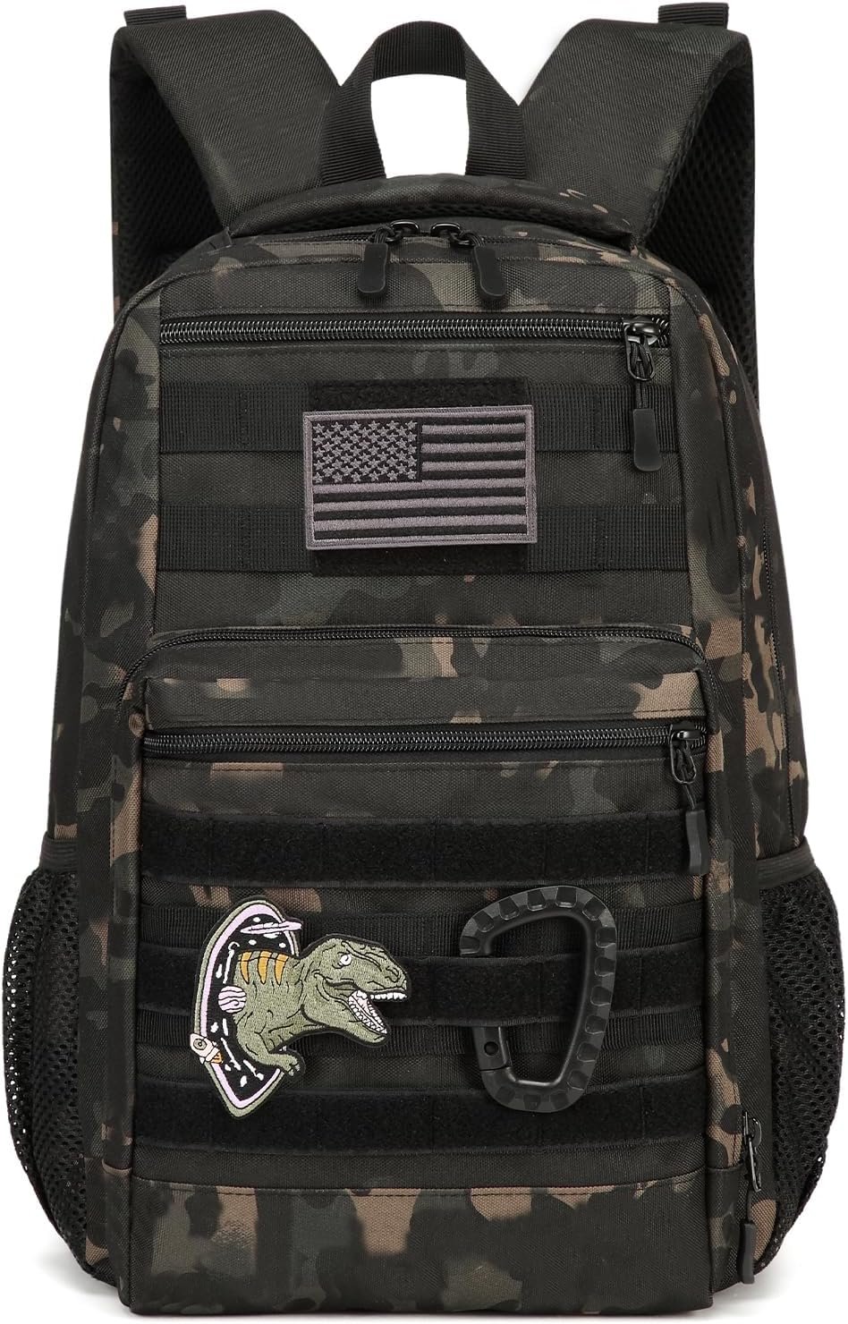 Kids Tactical Backpack Army Molle Bookbag Military Boys Backpack for School, Outdoor, Camping, Black CM