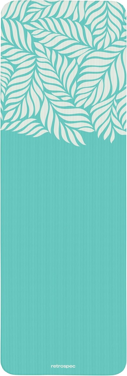 Retrospec Solana Yoga Mat 1″ Thick With Nylon Strap For Men & Women – Non Slip Exercise Mat For Home Yoga, Pilates, Stretching, Floor & Fitness Workouts