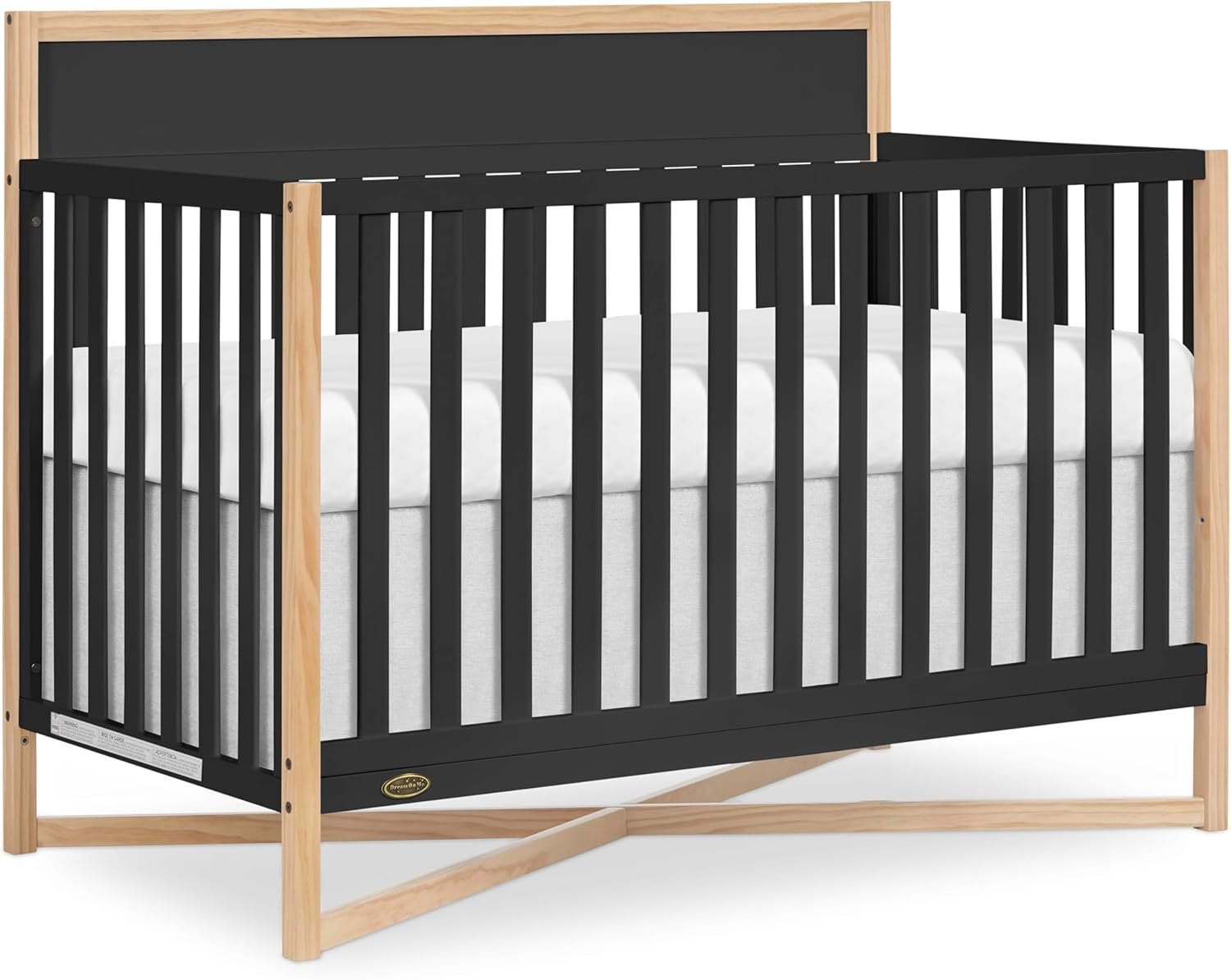 Dream On Me Owen 5-in-1 Convertible Full-Size Baby Crib in Matte Black, GreenGuard Gold & BSA, Converts to Toddler, Day, & Full-Size Bed, Non-Toxic Paint, Safe Sleep Environment