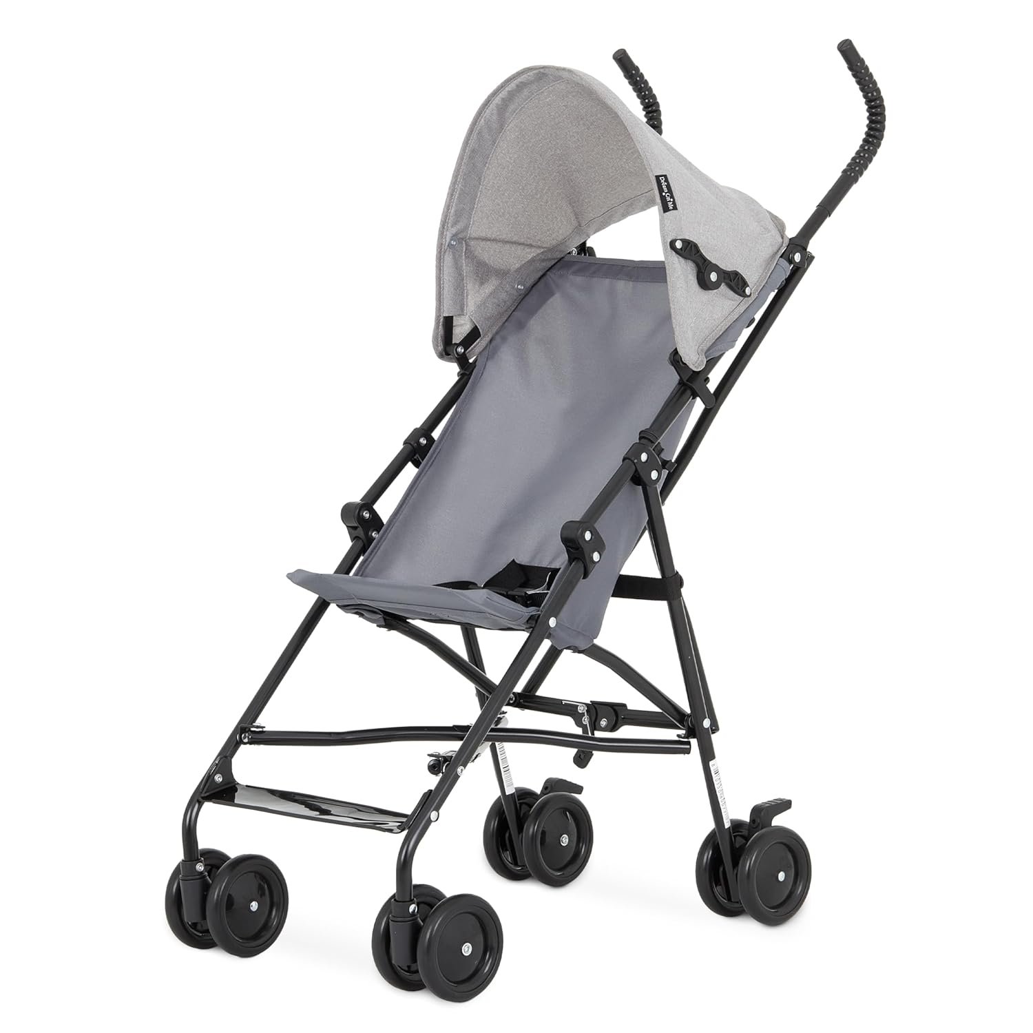 Dream On Me Aero Travel Umbrella Stroller, One-Hand Quick Fold, 3-Point Safety Harness, Dual Brakes, Adjustable Removable Canopy, Lightweight Compact & Space-Saving, for 6 to 36 Months – Grey