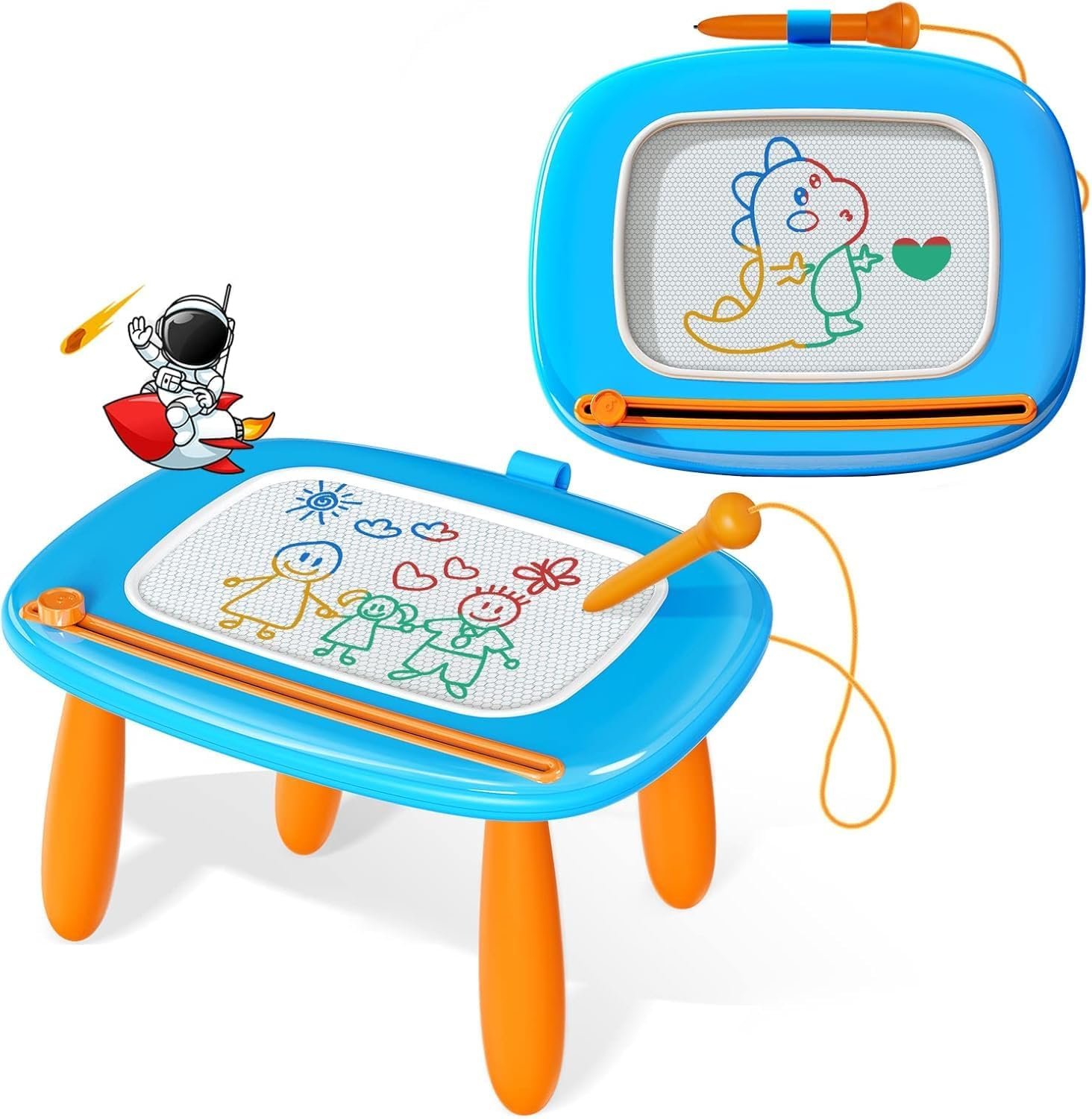 Kikidex Magnetic Drawing Board, Toddler Girl Toys for 1-3 Year Old, Doodle Board Pad Learning and Educational Toys for 1 2 3 Year Old Baby Kids Birthday Gift (Light Blue)