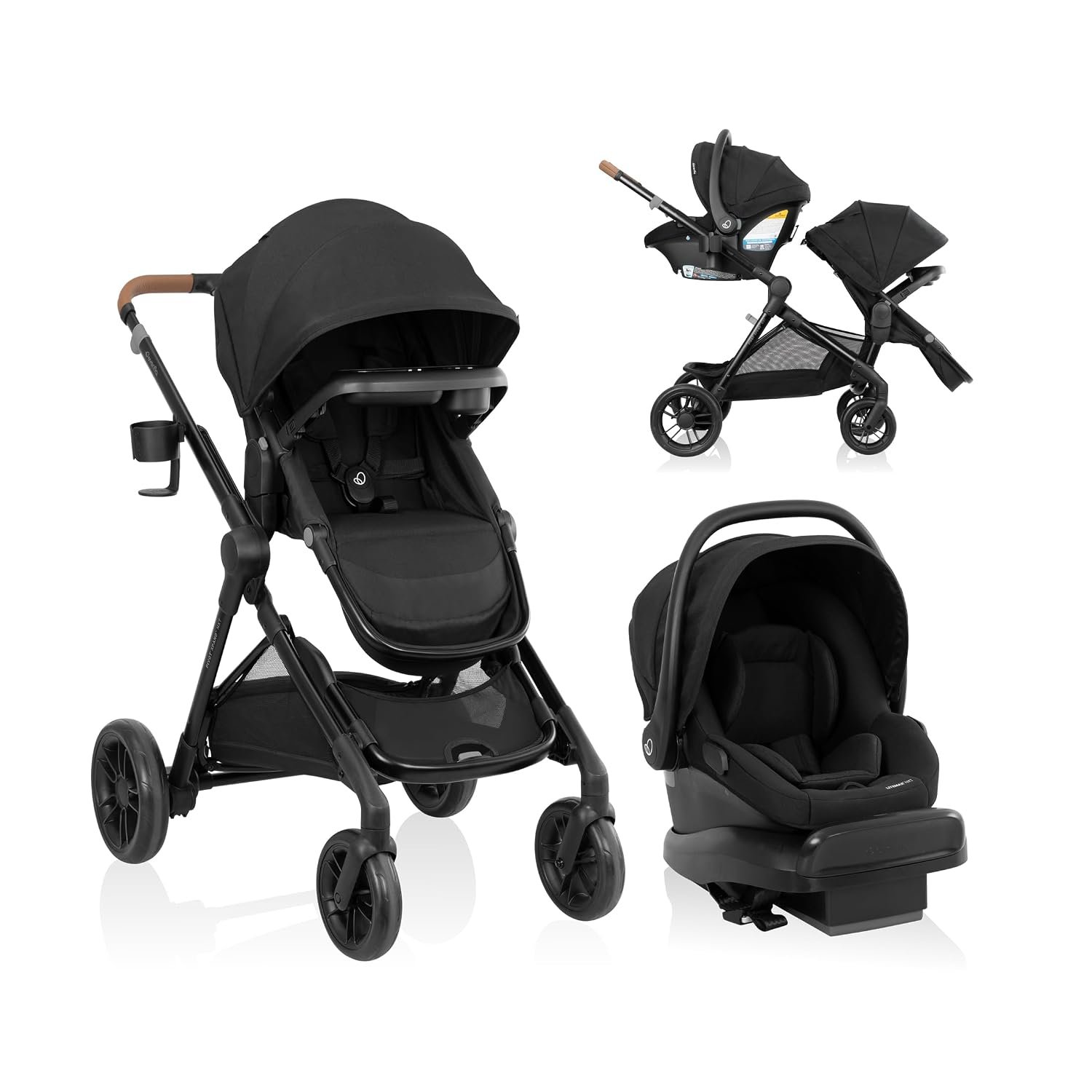 Evenflo Pivot Xpand NXT Travel System Featuring LiteMax NXT Infant Car Seat (Coal Black)