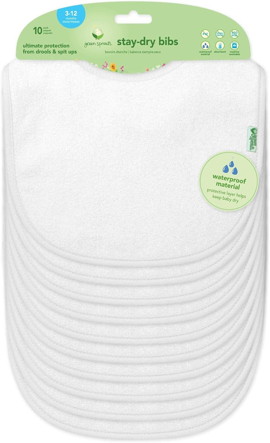 Waterproof Everyday Bibs (10 pack) by green sprouts