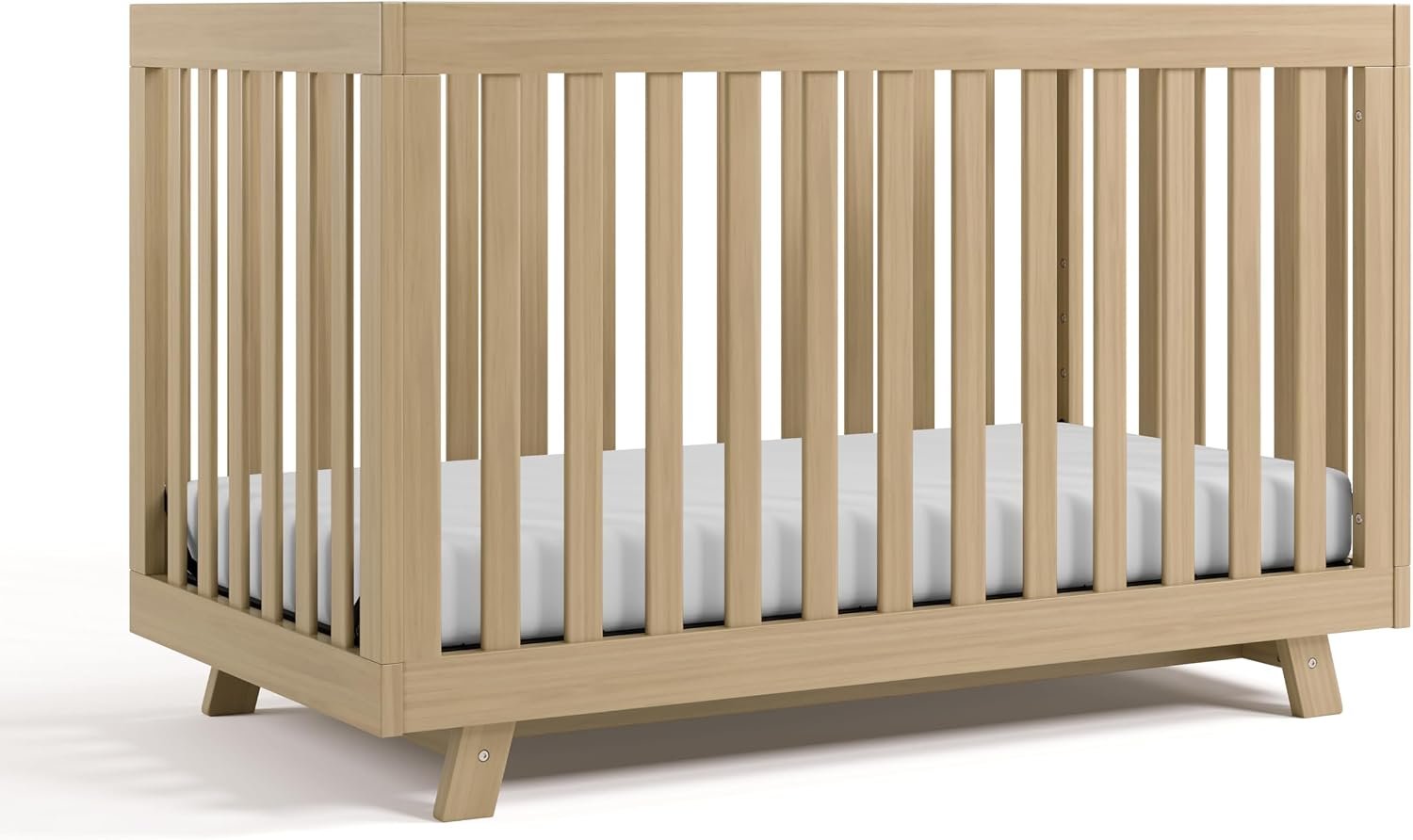 Storkcraft Beckett 3-in-1 Convertible Crib – GREENGUARD Gold Certified, Fits Standard Crib Mattress, Converts to Toddler Bed and Daybed, 4 Mattress Heights, Grow-with-Me Design (Driftwood)
