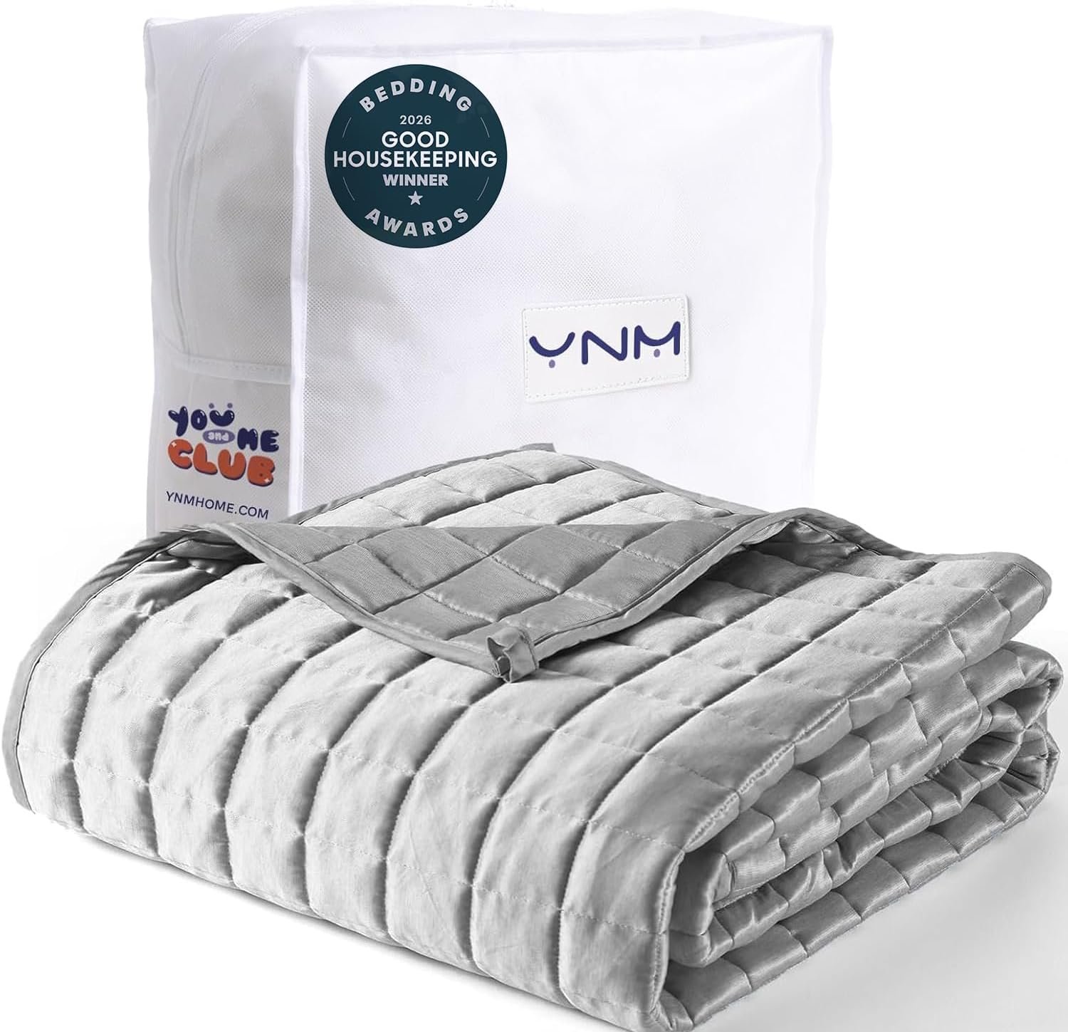 YnM Cooling Weighted Blanket for Adults, 15lbs Heavy Bed Throw Comforter with 100% PE Fabric, Ideal for Hot Sleepers or Summer Days(48×72 Inches for Twin/Full Bed, 15 Pounds, Grey)