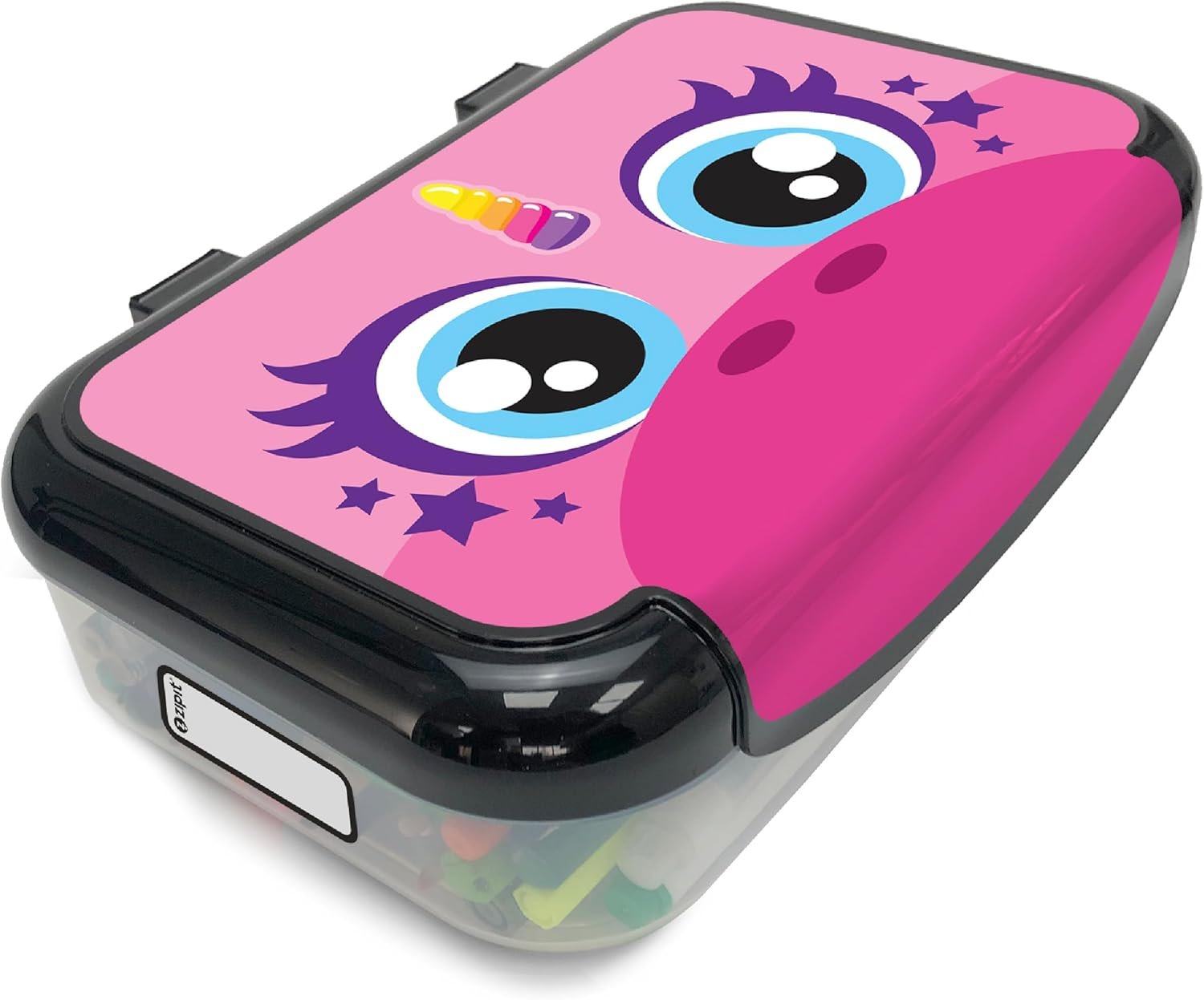 ZIPIT: Recycled Plastic Pencil Box – Pink Unicorn – Large Capacity Case, Character Stationery Organizer, School Supplies-Toy Holder, Snap Close, Kids