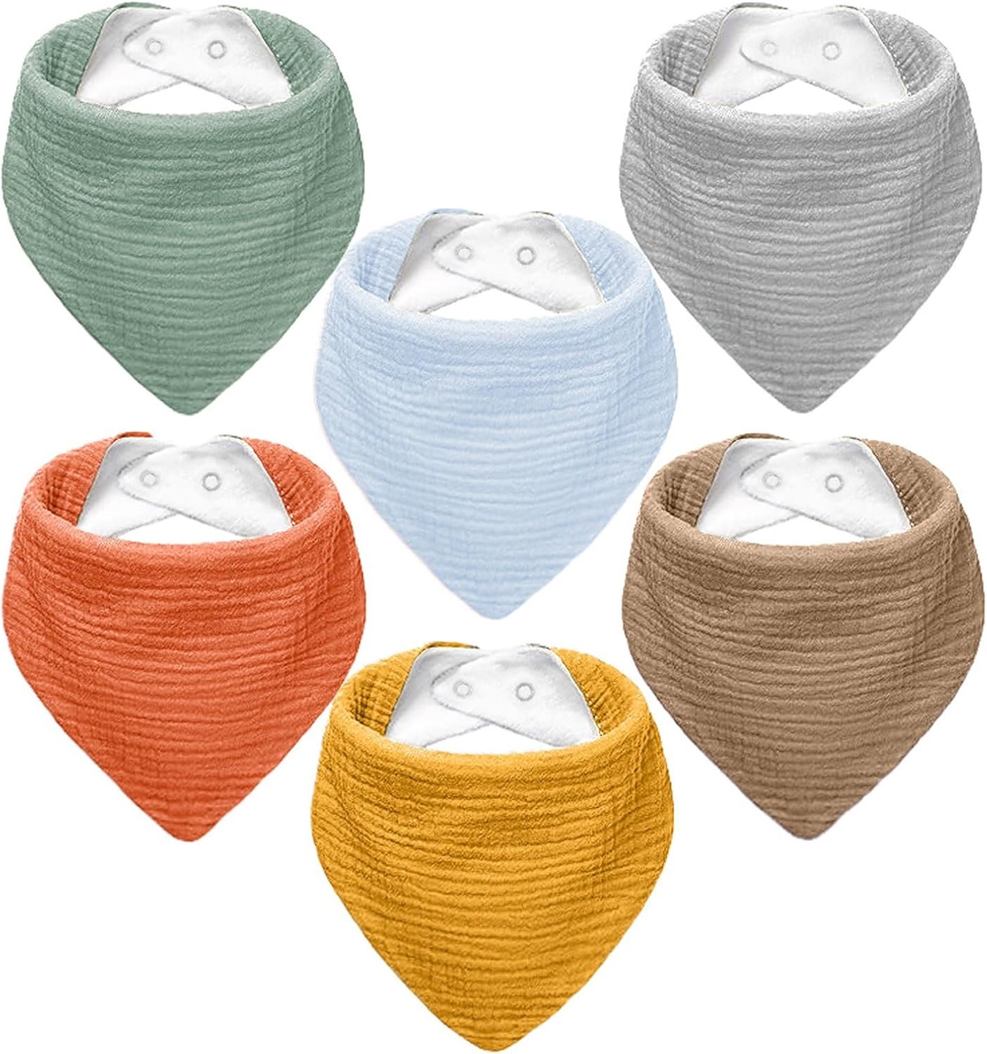 NISXABEBE Muslin Baby Bibs,Soft Triangular Baby Bandana Drool Bibs for Baby Boy Girl,Solid Colors Bib for Drooling Teething
