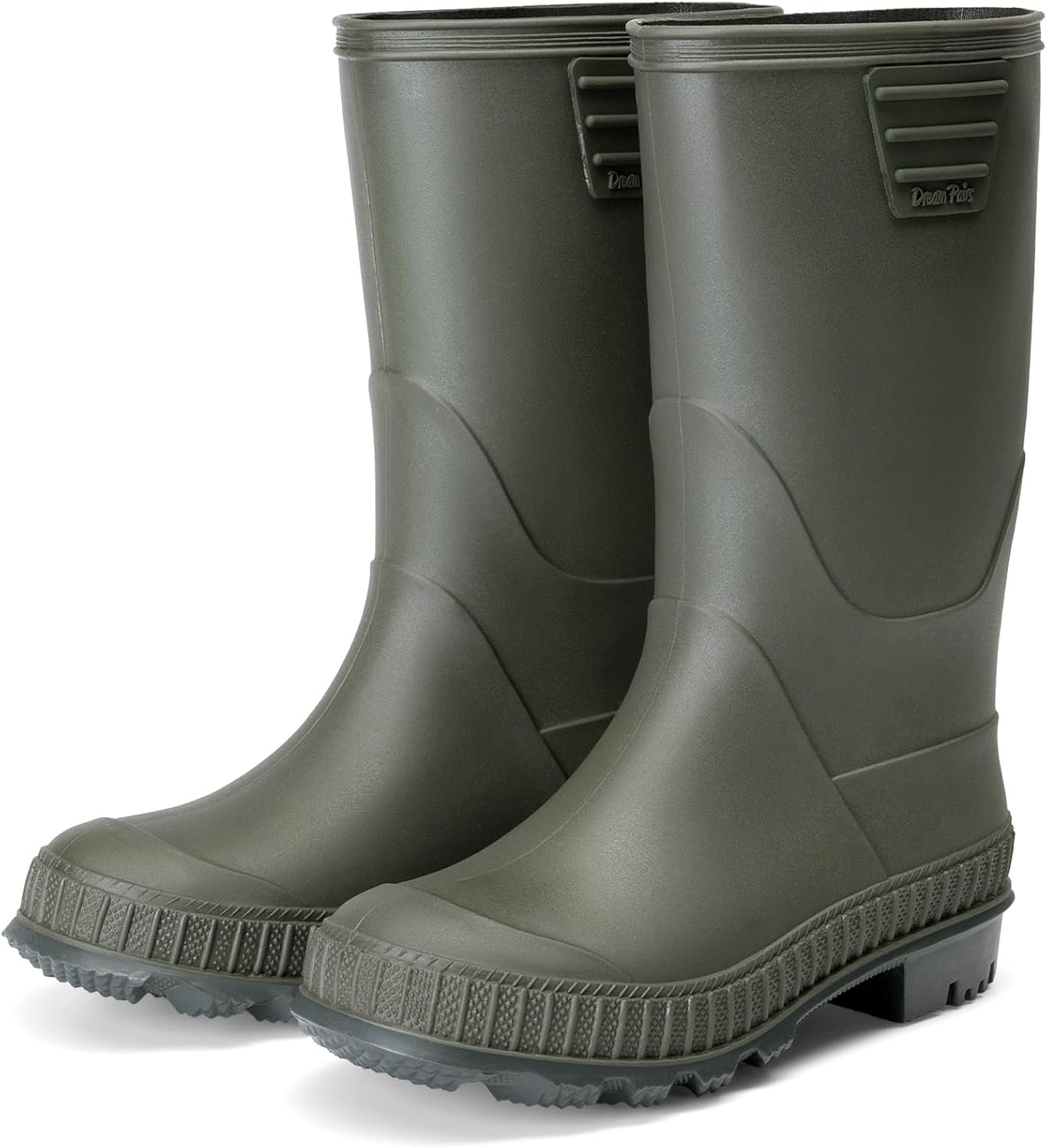 DREAM PAIRS Kids Rain Boots Easy-On Lightweight Non-Slip Outsole for Boys & Girls Outdoor Rainy Day Play