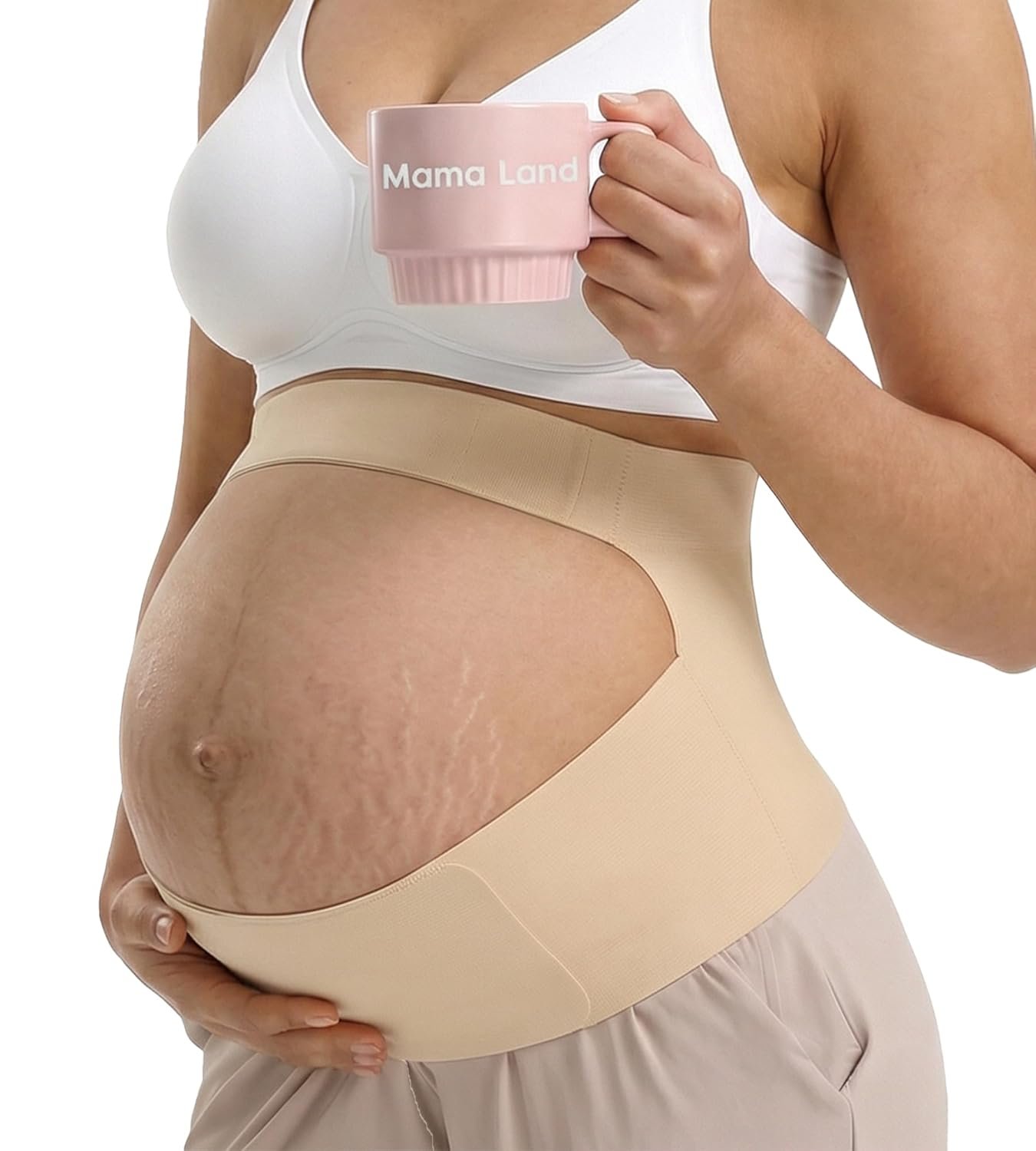 Mama Land “EasySupport One Piece Maternity Belly Band for Pregnant Women, Pregnancy Support Belt, Back & Pelvic Pain Relief, Trimester Girdle, Cute Essential Bellyband Underwear for Mom