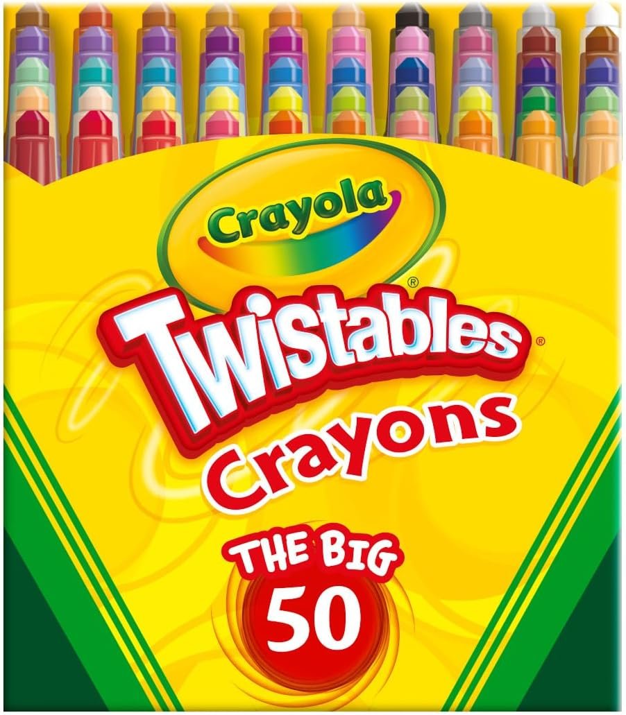 Crayola Mini Twistables Crayons for Kids (50ct), Cute Back to School Supplies for Kids, Crayons for Coloring Books, Gift for Toddlers Girls & Boys, Arts & Crafts, 3+