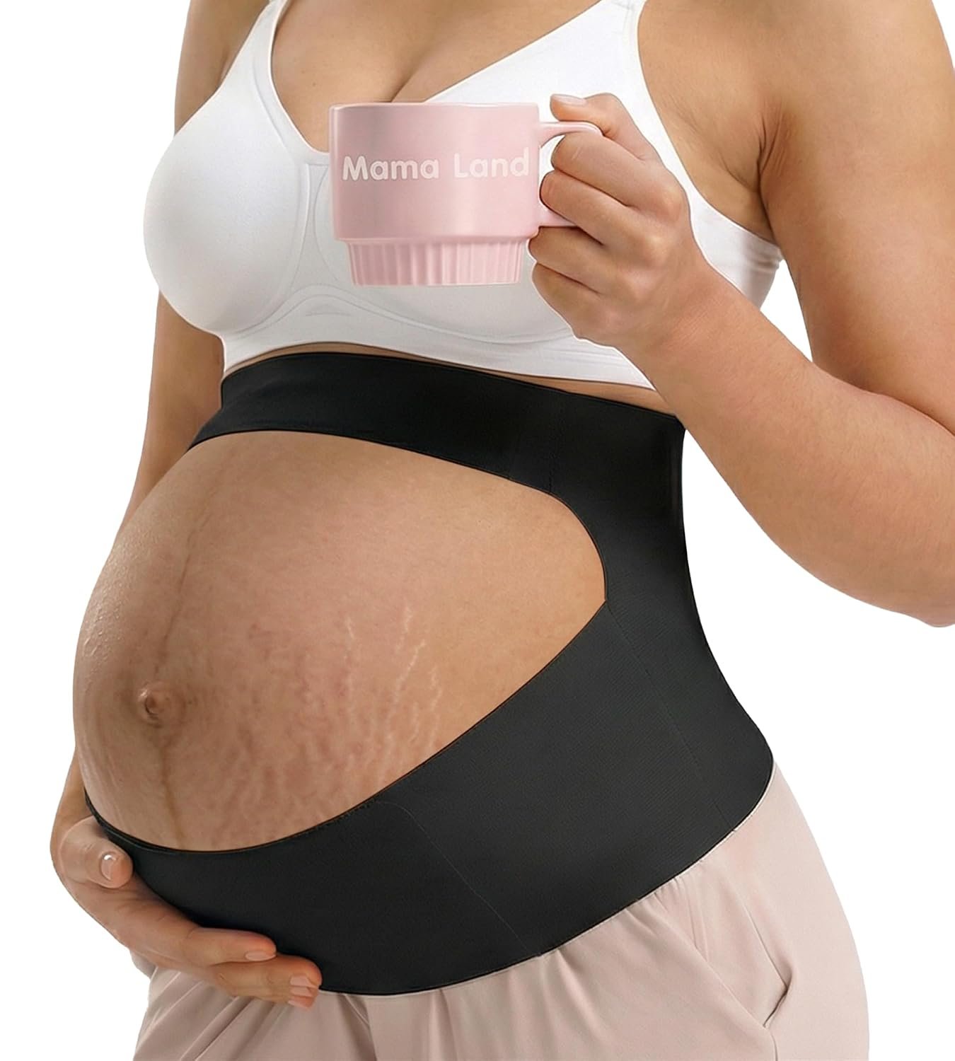 Mama Land “EasySupport One Piece Maternity Belly Band for Pregnant Women, Pregnancy Support Belt, Back & Pelvic Pain Relief, Trimester Girdle, Cute Essential Bellyband Underwear for Mom