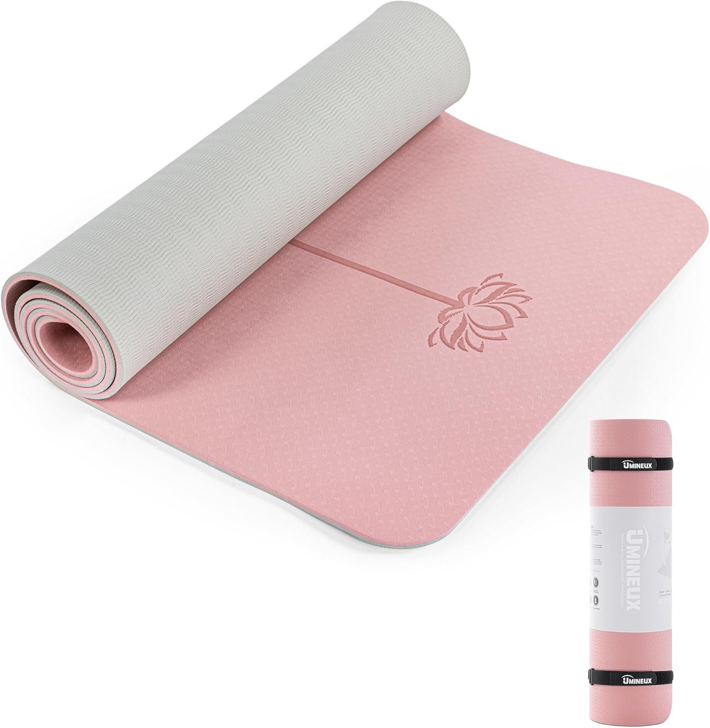 UMINEUX Yoga Mat Extra Thick 1/3” & 2/5″ Non Slip Yoga Mats for Women Eco Friendly TPE Fitness Exercise Mat with Carrying Sling & Storage Bag