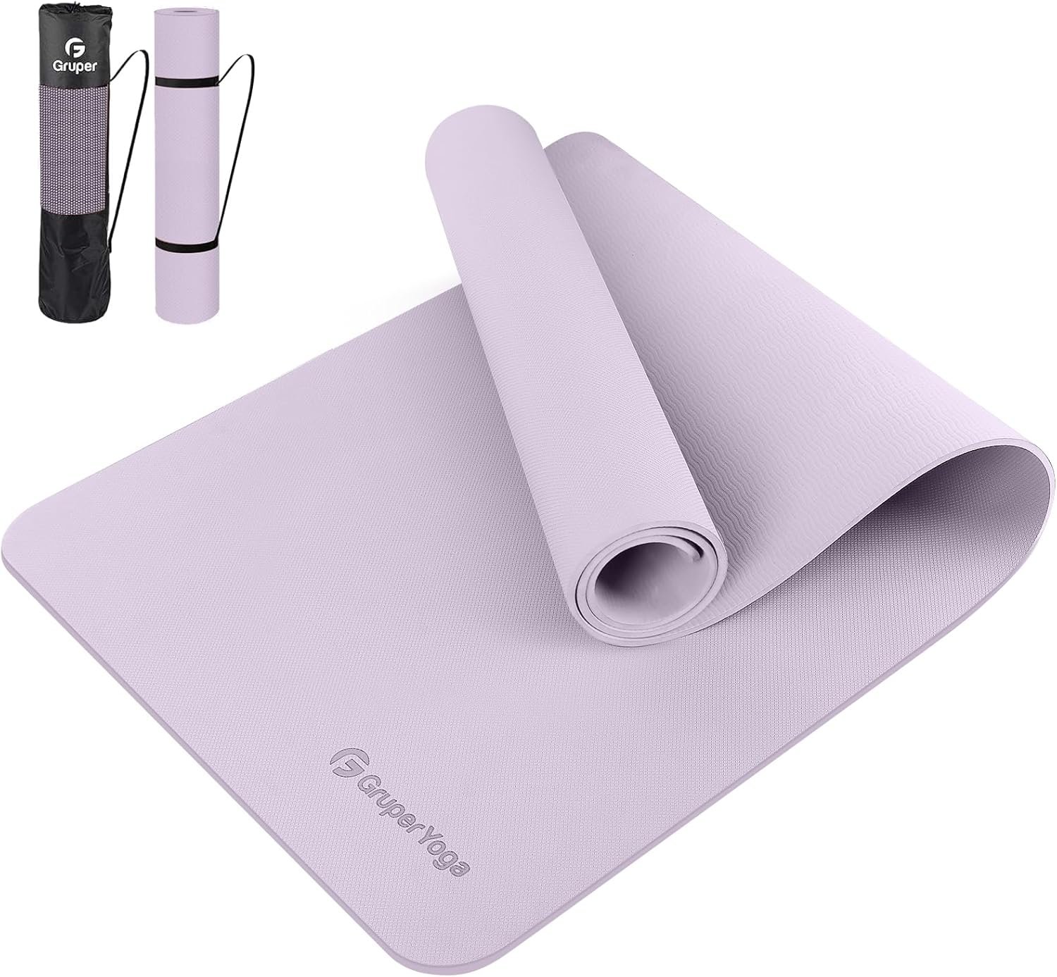 Gruper Yoga Mat Non Slip, 72″L x 24″W x 0.24″/0.32″TH, Anti-Tear Exercise Mat with Carrying Strap and Bag, Pro TPE Yoga Mats for Women, Workout Mats for Home, Pilates and Floor Exercises