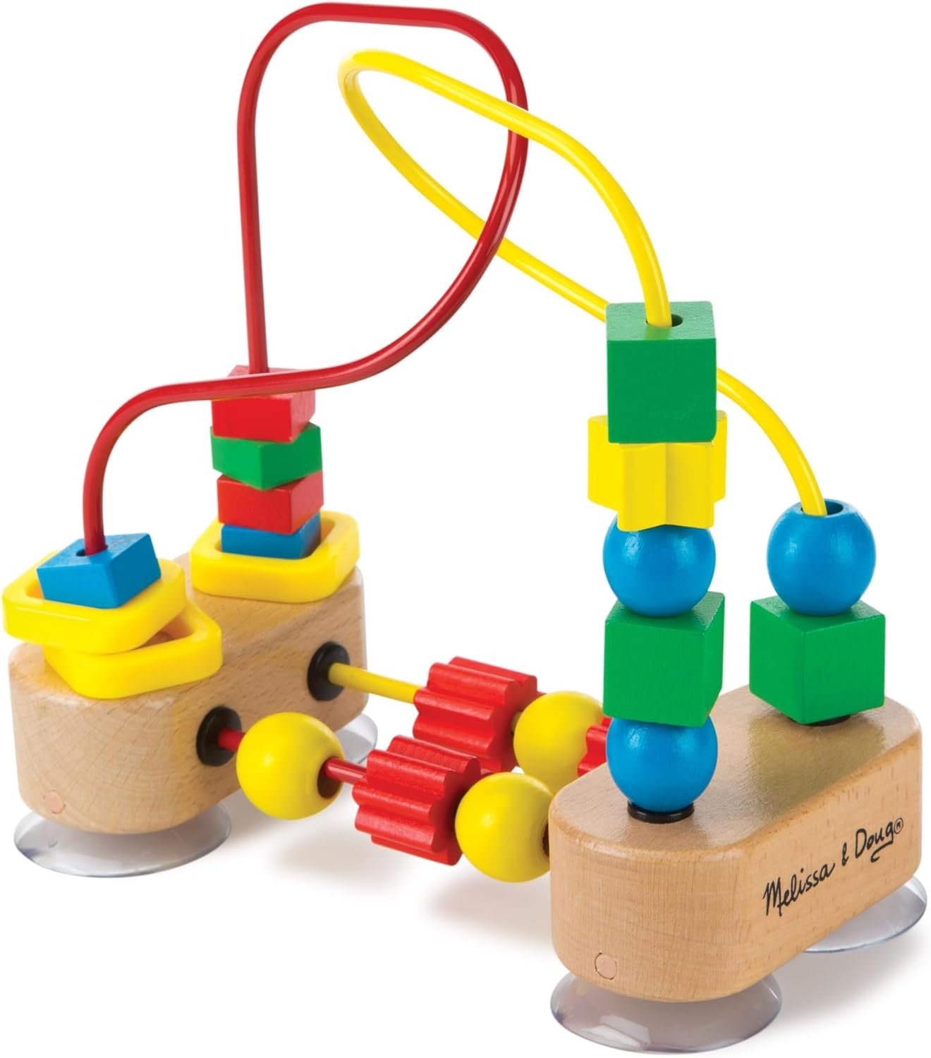Melissa & Doug First Bead Maze – Wooden Educational Baby Toy with Suction Cups, for Floor, High Chair or Toddler Table, Toddler Toys for Girls & Boys Ages 1+