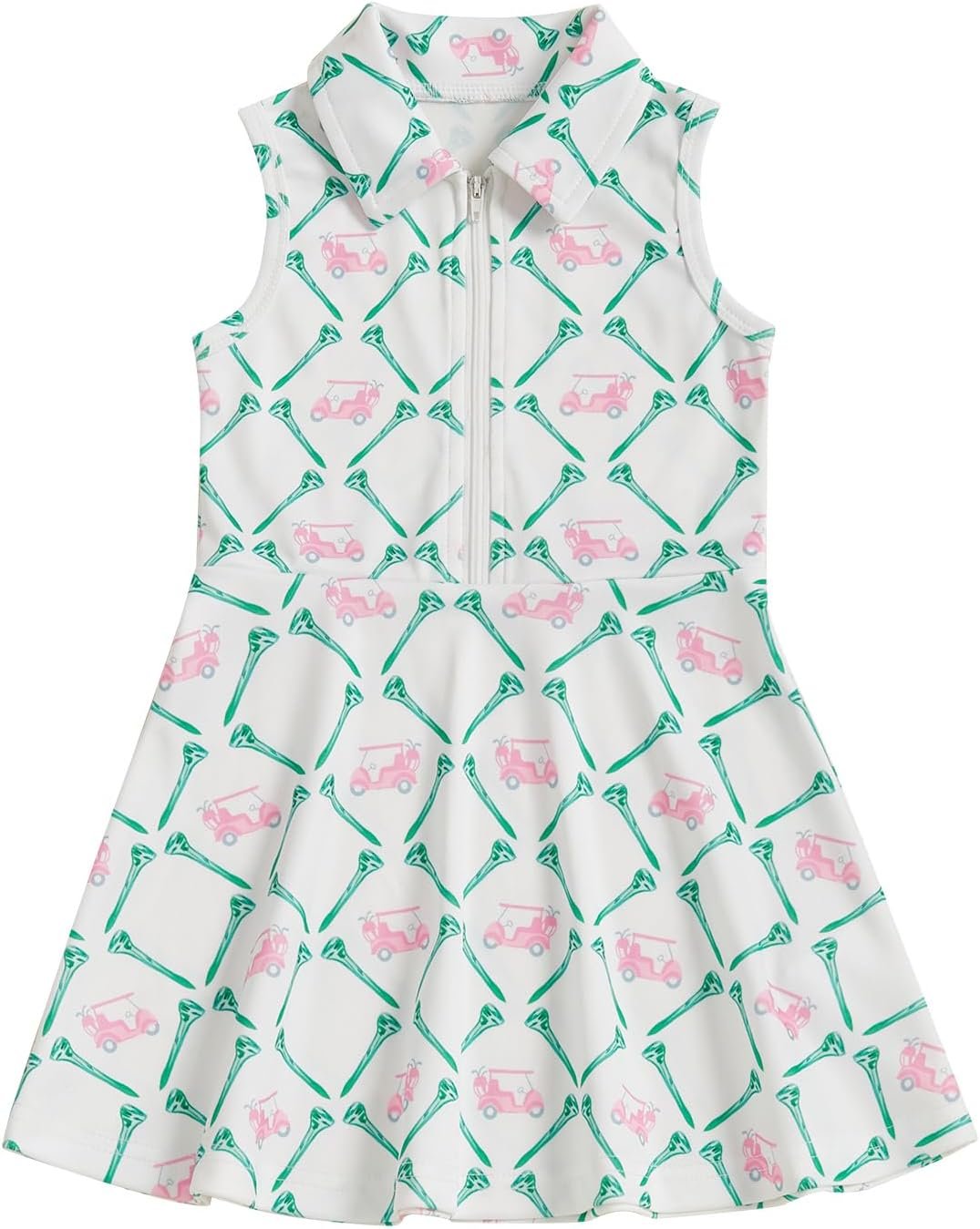 Little Girls Back to School Outfit Toddler Lapel Pencil Book Print Polo Dress Cute Zipper A Line Tank Dresses