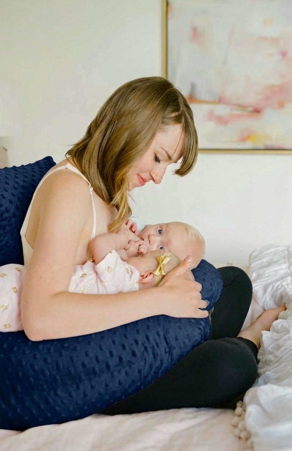 Twin Z Nursing Pillow | Bottle or Breastfeeding | Plus Size Friendly – Navy