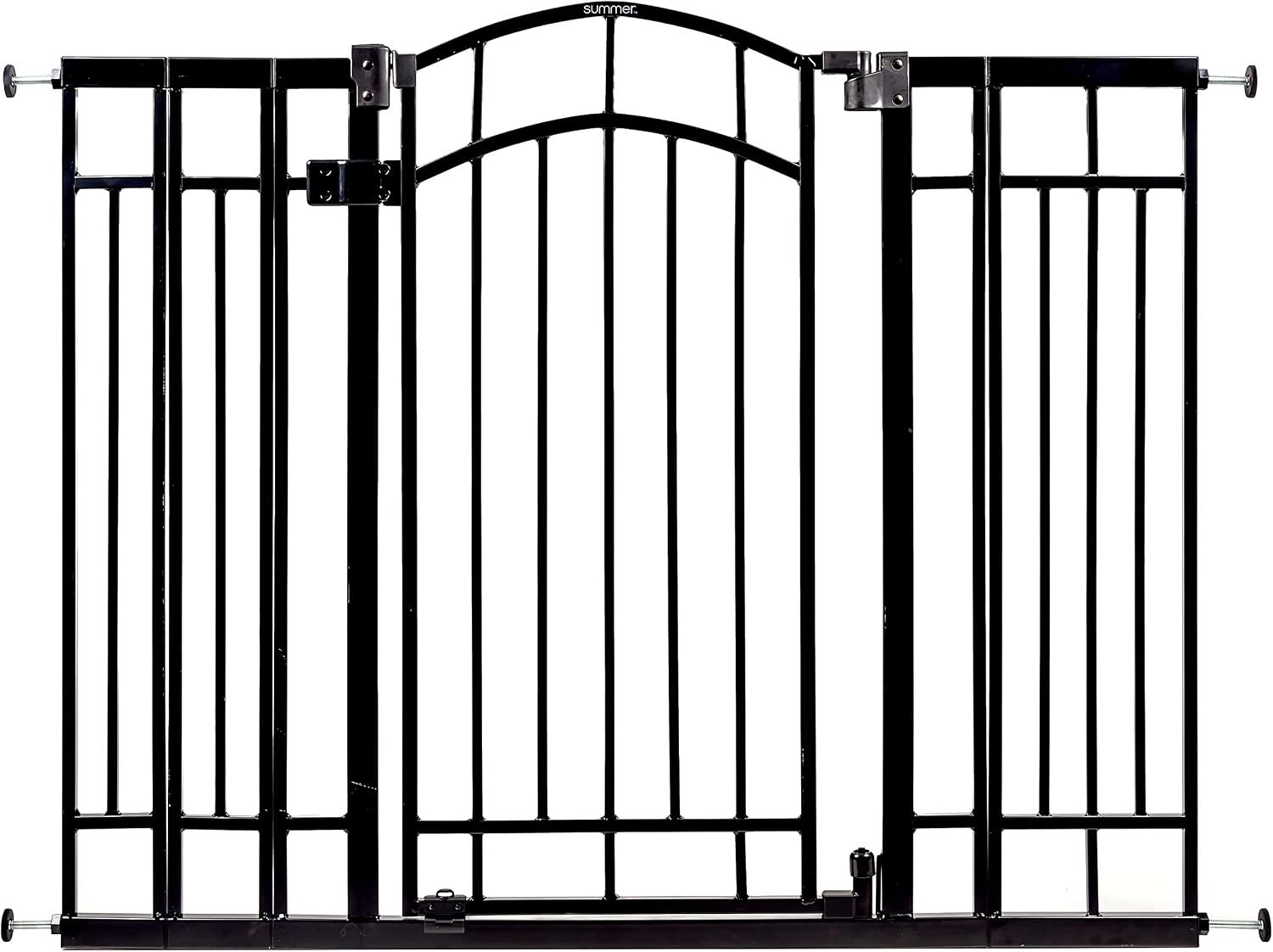 Ingenuity Multi-Use Decorative Extra Tall Walk-Thru Baby Gate, Fits Openings 28.5-48 Inch (Pack of 1), Black Metal, for Doorways and Stairways, 36′ Tall Baby and Pet Gate, Black, One Size