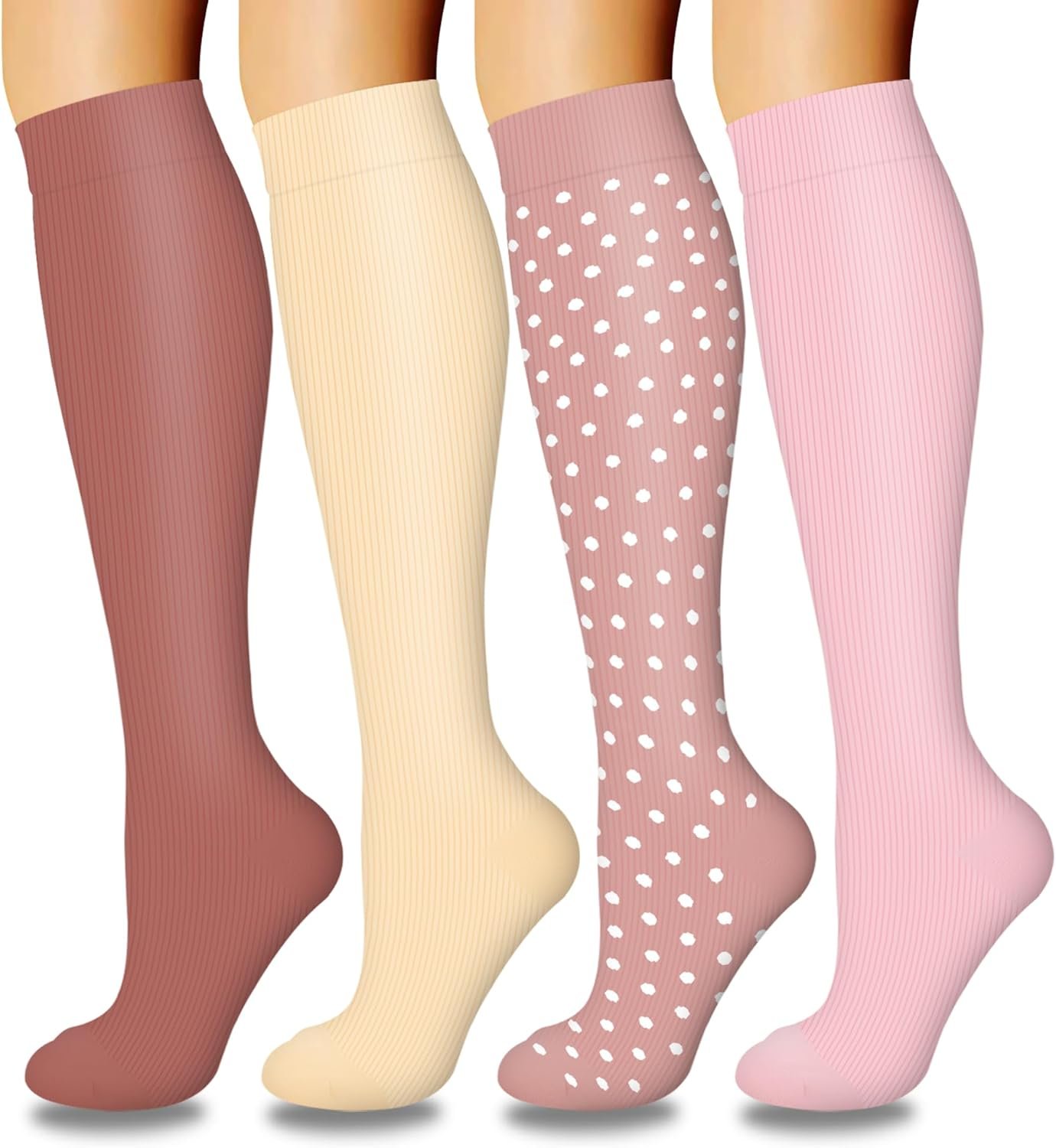 Laite Hebe 4 Pairs-Compression Socks for Women&Men Circulation-Best Support for Nurses,Running,Athletic