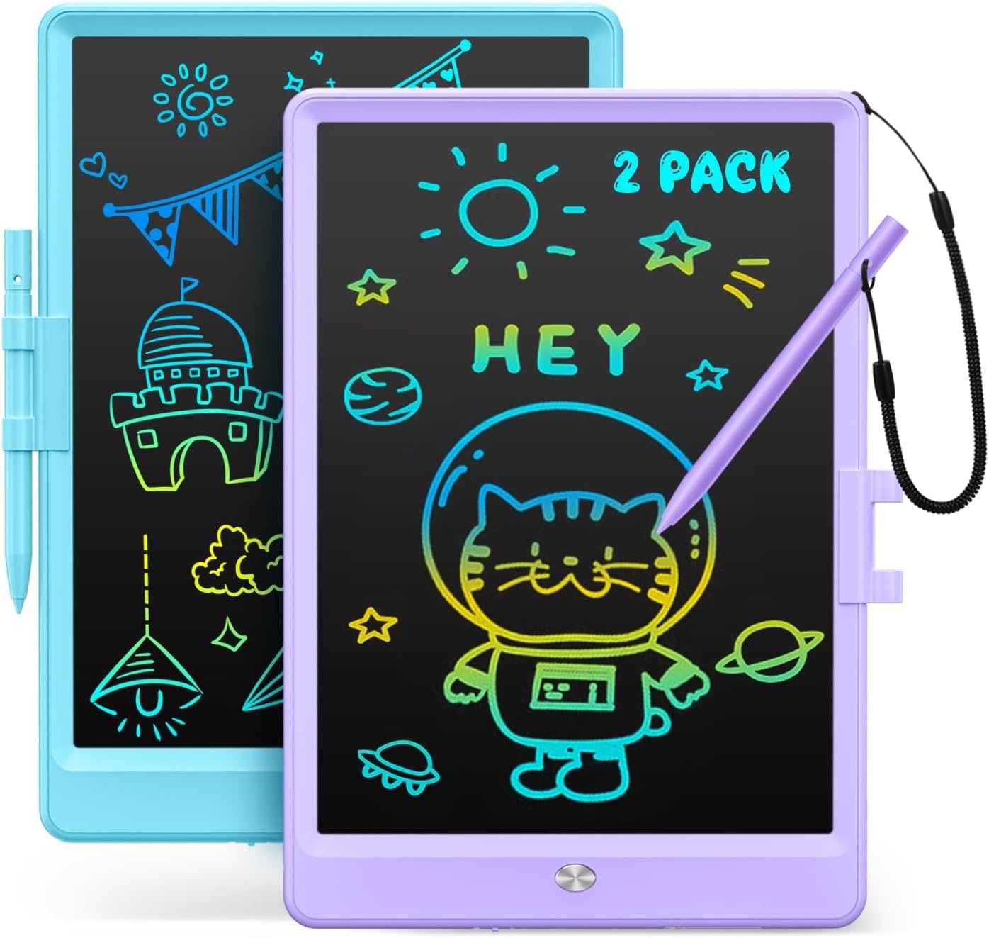 Kidopire LCD Writing Tablet, 2Pack Reusable Drawing Pad for Kids, Colorful Doodle Board Kid Drawing Tablet, Educational Toddler Girl Toys, Birthday Gift Ideas for 3 4 5 6 7 8 Year Old Kids