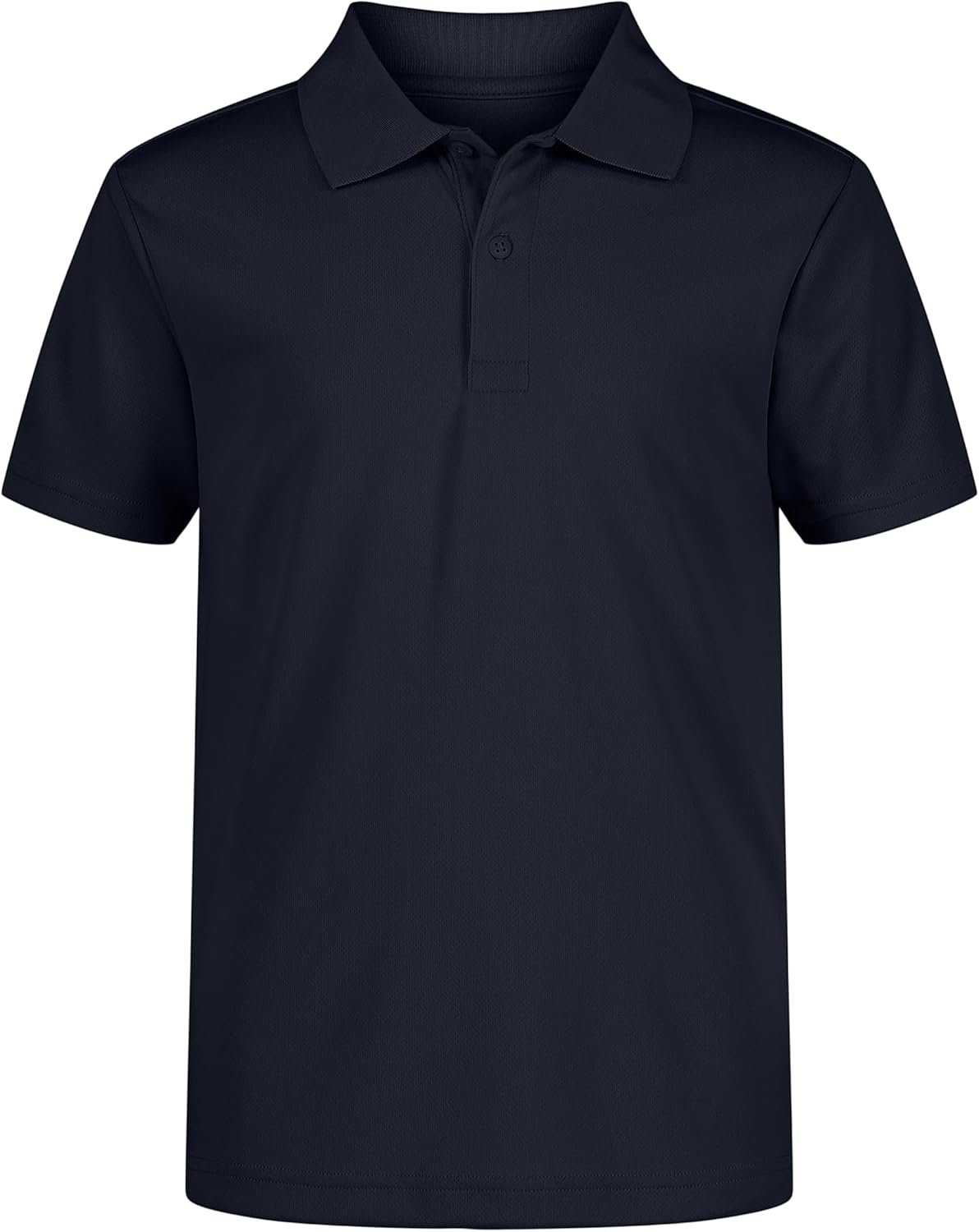 Nautica Boys’ School Uniform Short Sleeve Polo Shirt, Button Closure, Moisture Wicking Performance Material