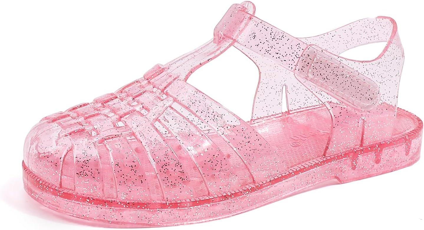 GUGUYeah Jelly Sandals for Girls,Closed Toe Princess Costume Summer Dress Shoes Fisherman Gladiator Water Beach Flat Sandals for Toddler/Little Kid/Big Kid