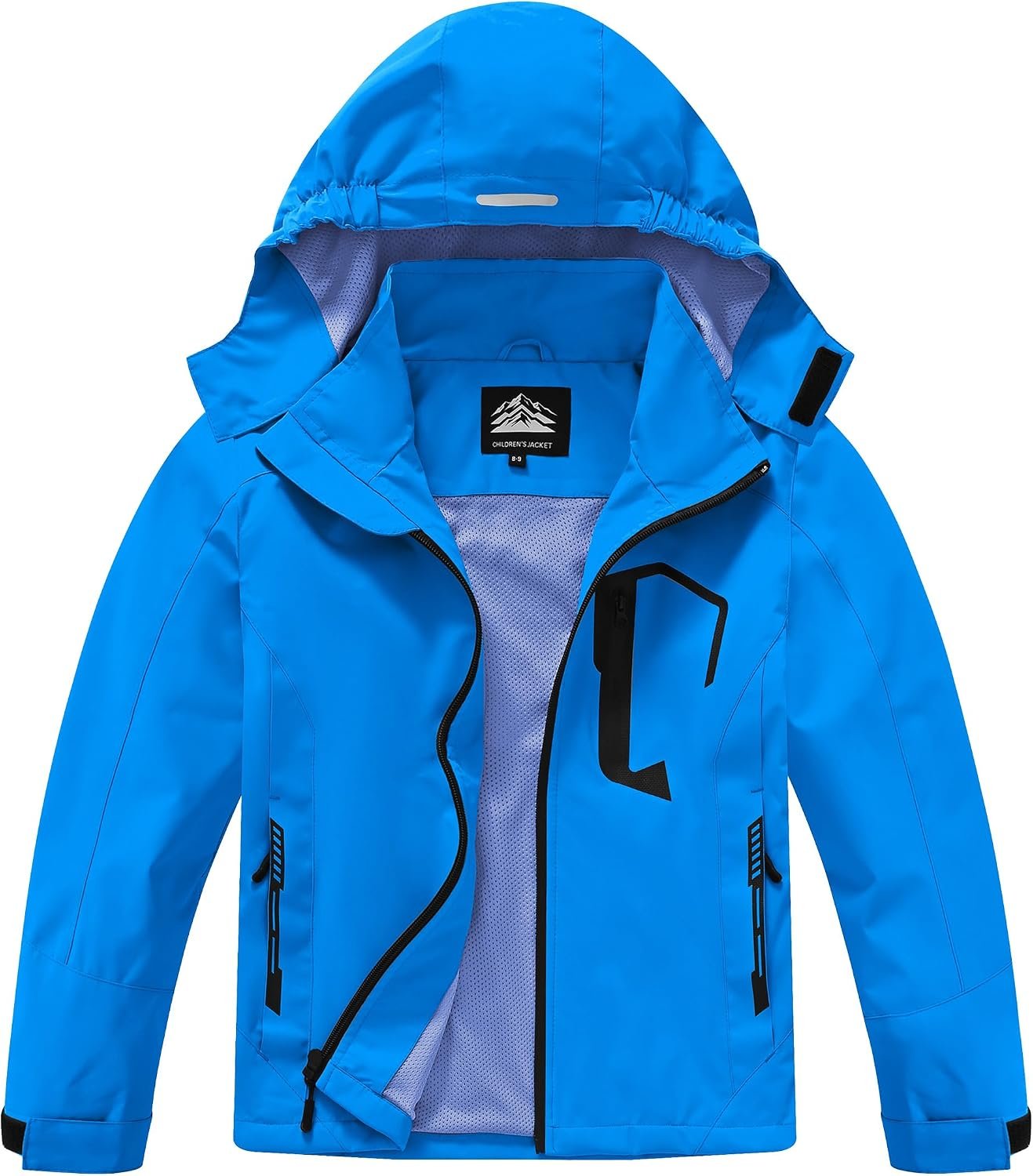 Kids Rain Jacket Boys Girls Lightweight Raincoats Kids Outdoor Windbreaker Jackets with Detachable Hood
