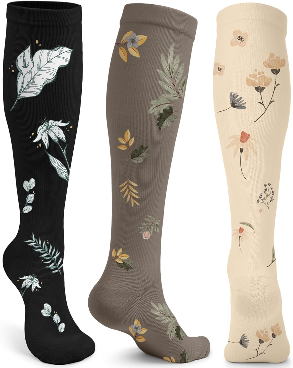 ACTINPUT Compression Socks for Women&Men 15-20mmHg Medical Knee High Support for Seniors,Pregnancy,Flight,Nurse&Circulation