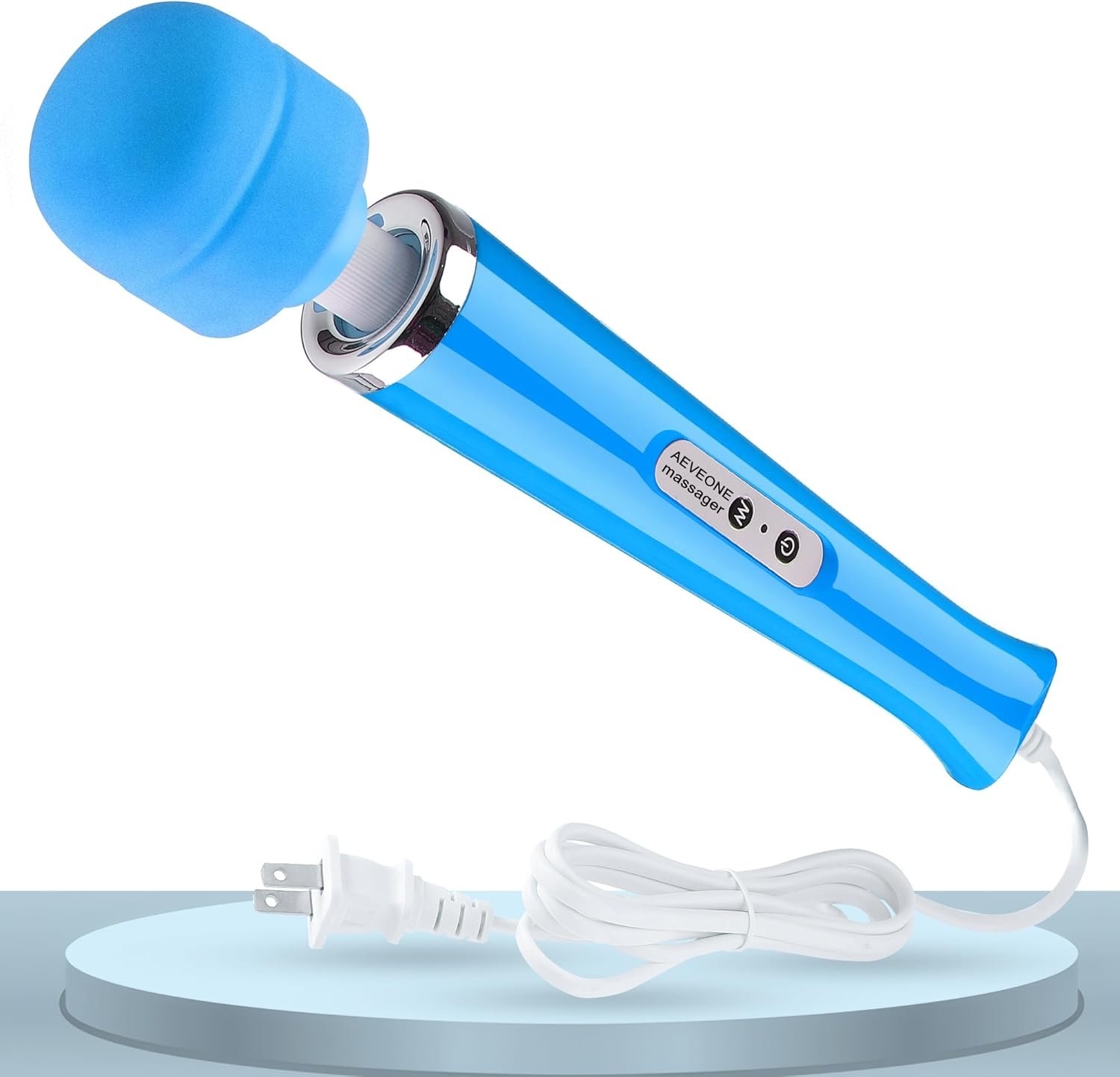 AEVEONE Wired Powerful Handheld Wand Massager, Strong Personal Vibration Massage for Sports Recovery, Back Muscle Aches, Whole Body Pain (Blue)