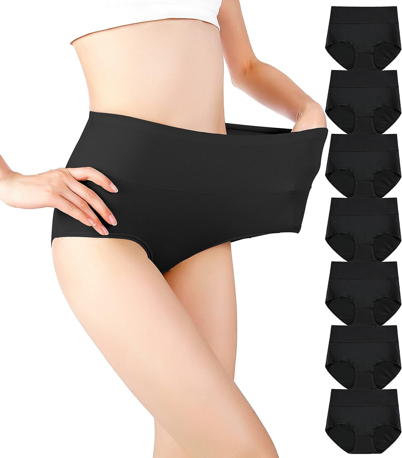 Cotton Panties High Waisted C Section Recovery Postpartum Soft Full Coverage Underwear for Women(7 Pack)
