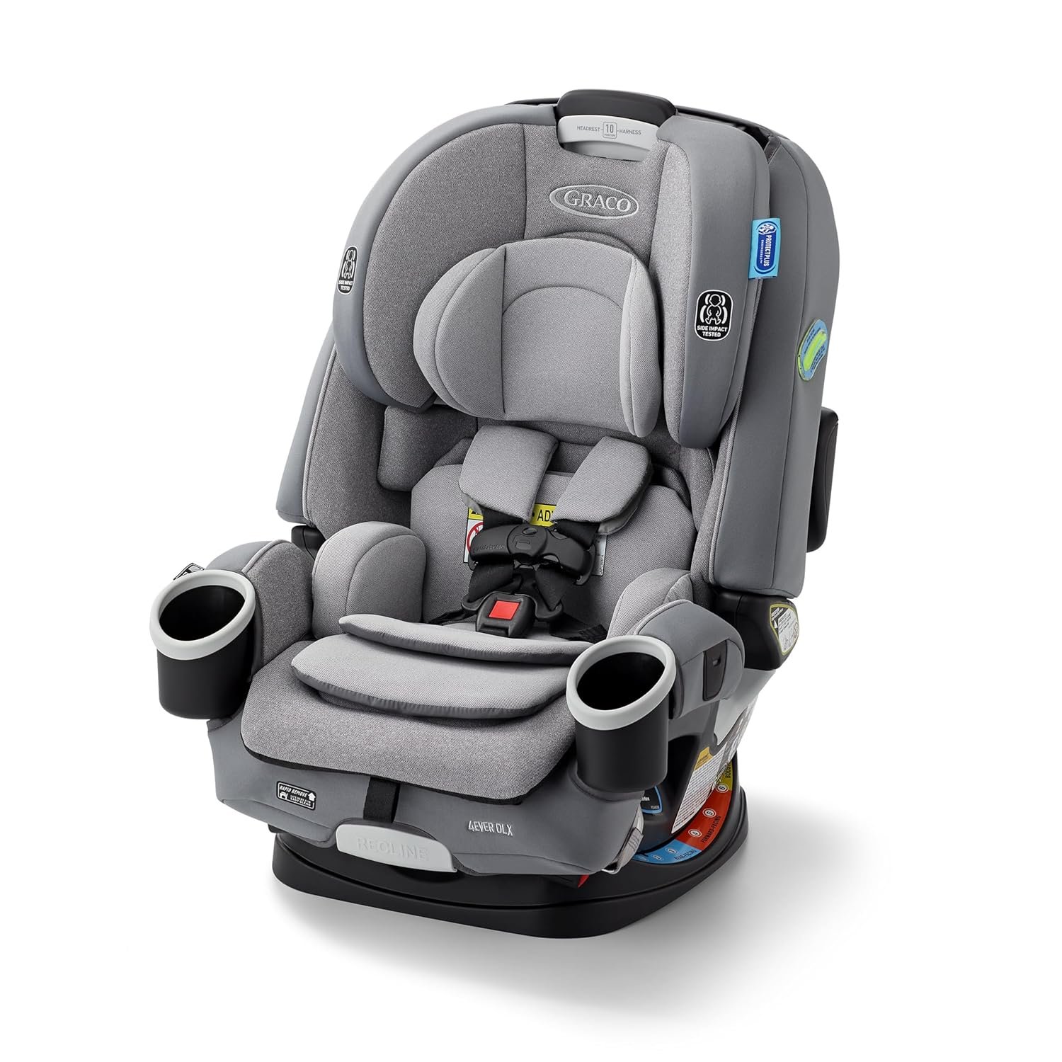 Graco 4Ever DLX 4-in-1 Baby Car Seat, Infant to Toddler Car Seat, 10 Years of Use, Rear-Facing, Forward-Facing, Highback Booster, and Backless Booster Seat Modes, Comfortable and Convenient, Charlie