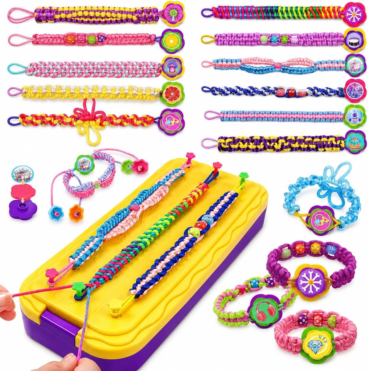 DDAI Arts and Crafts for Kids Age 8-12 Friendship Bracelet Making Kit for Girls – Best Birthday Gifts Ideas for Girl 7 9 10 11 Year Old – Popular Bracelets String Maker Toys Set